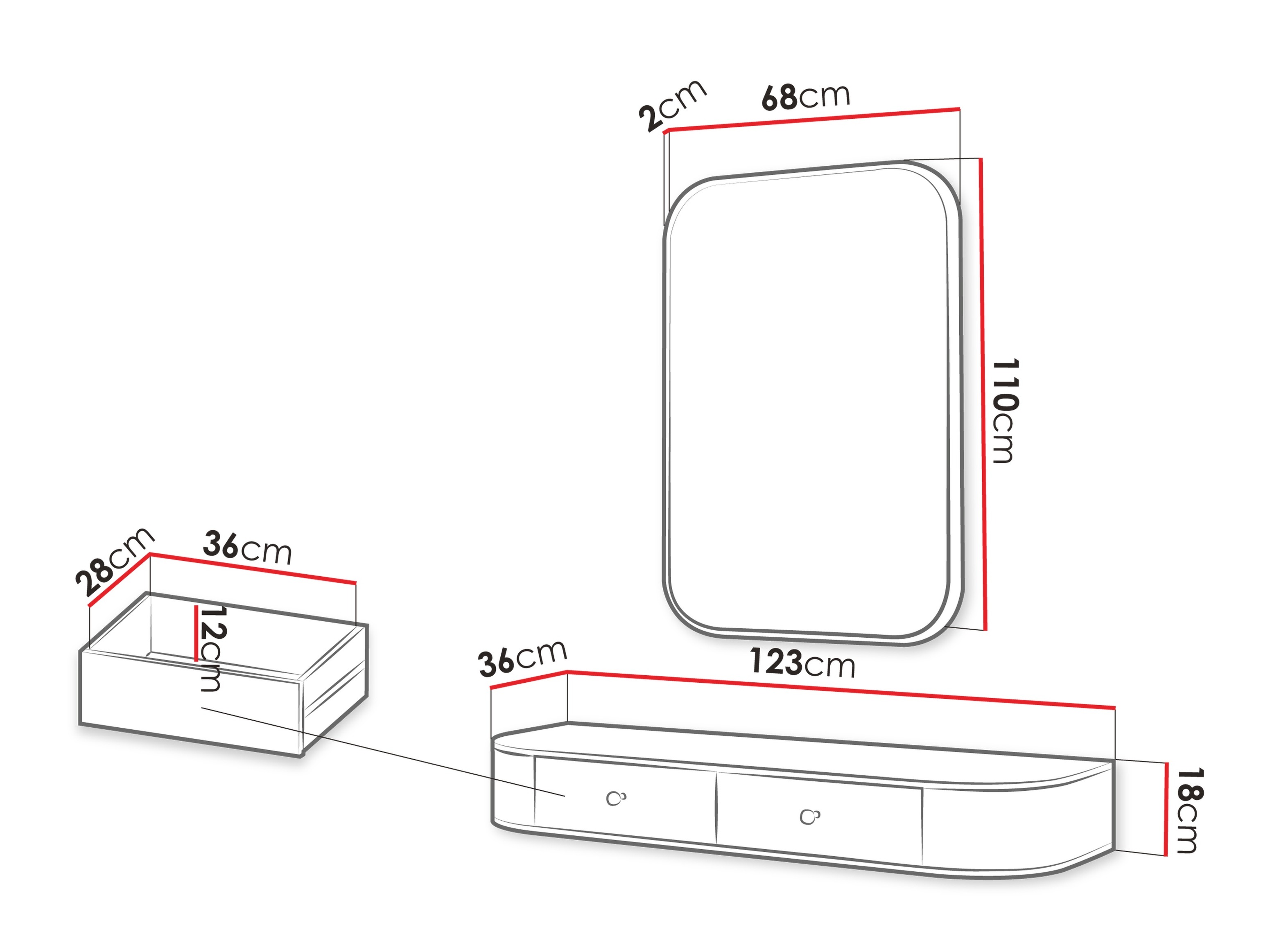 Toaletni sto Comfivo Mirsoni 107