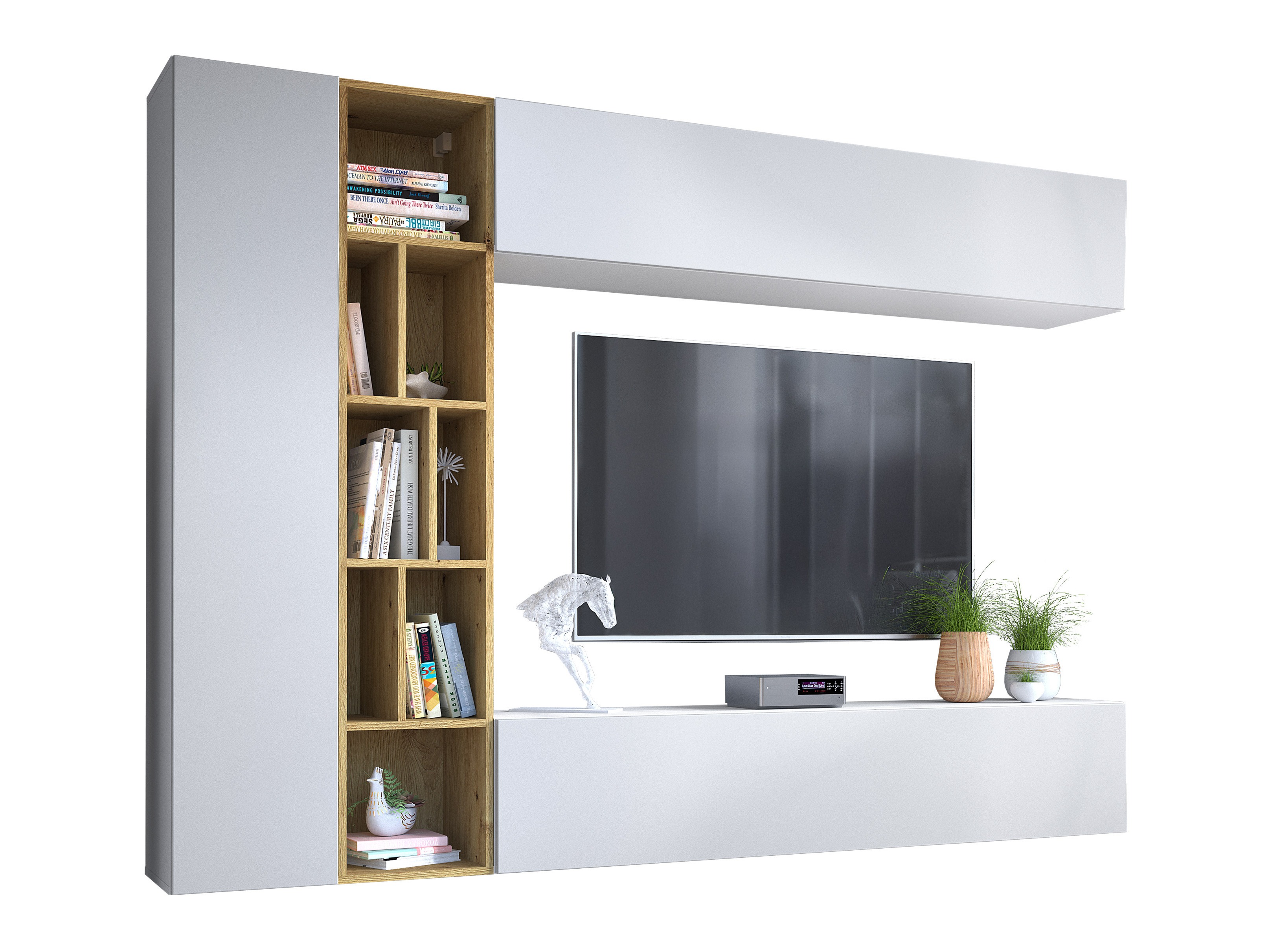 Set za dnevnu sobu Comfivo Natura (Belo + Artisan hrast)