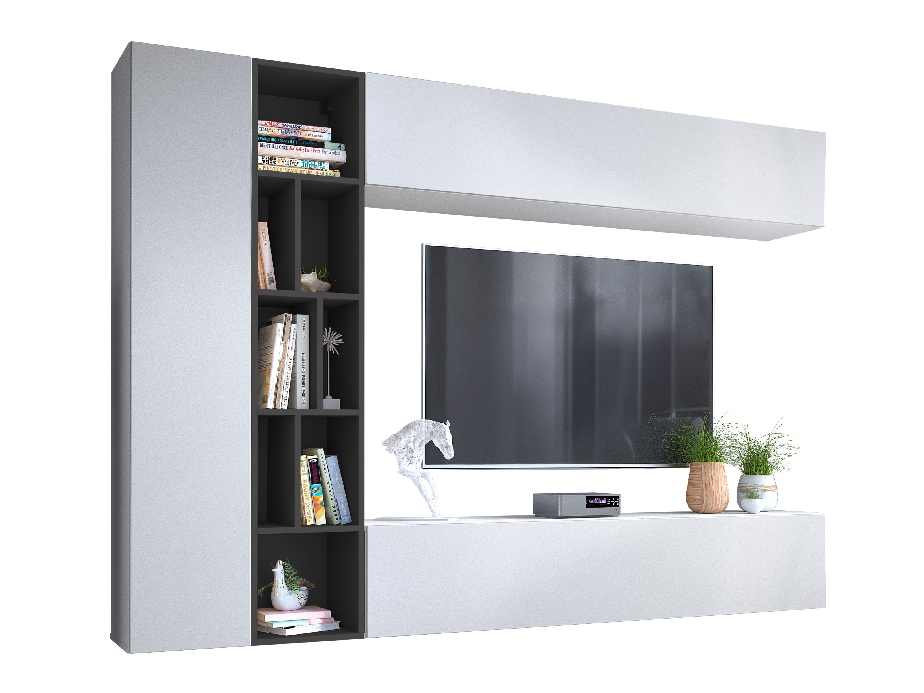 Set za dnevnu sobu Comfivo Natura (Belo + Grafit)