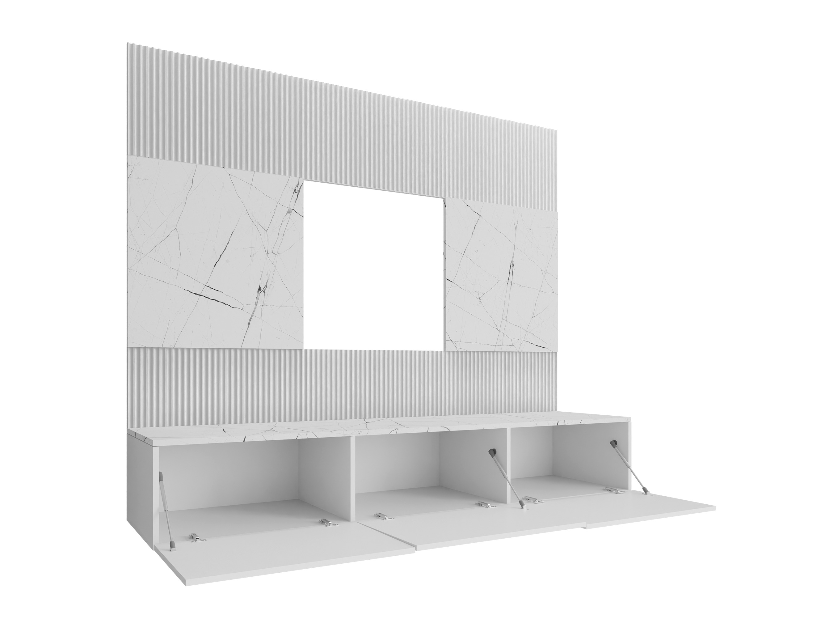 Set za dnevnu sobu Comfivo Salix (Crno + Crni mermer)