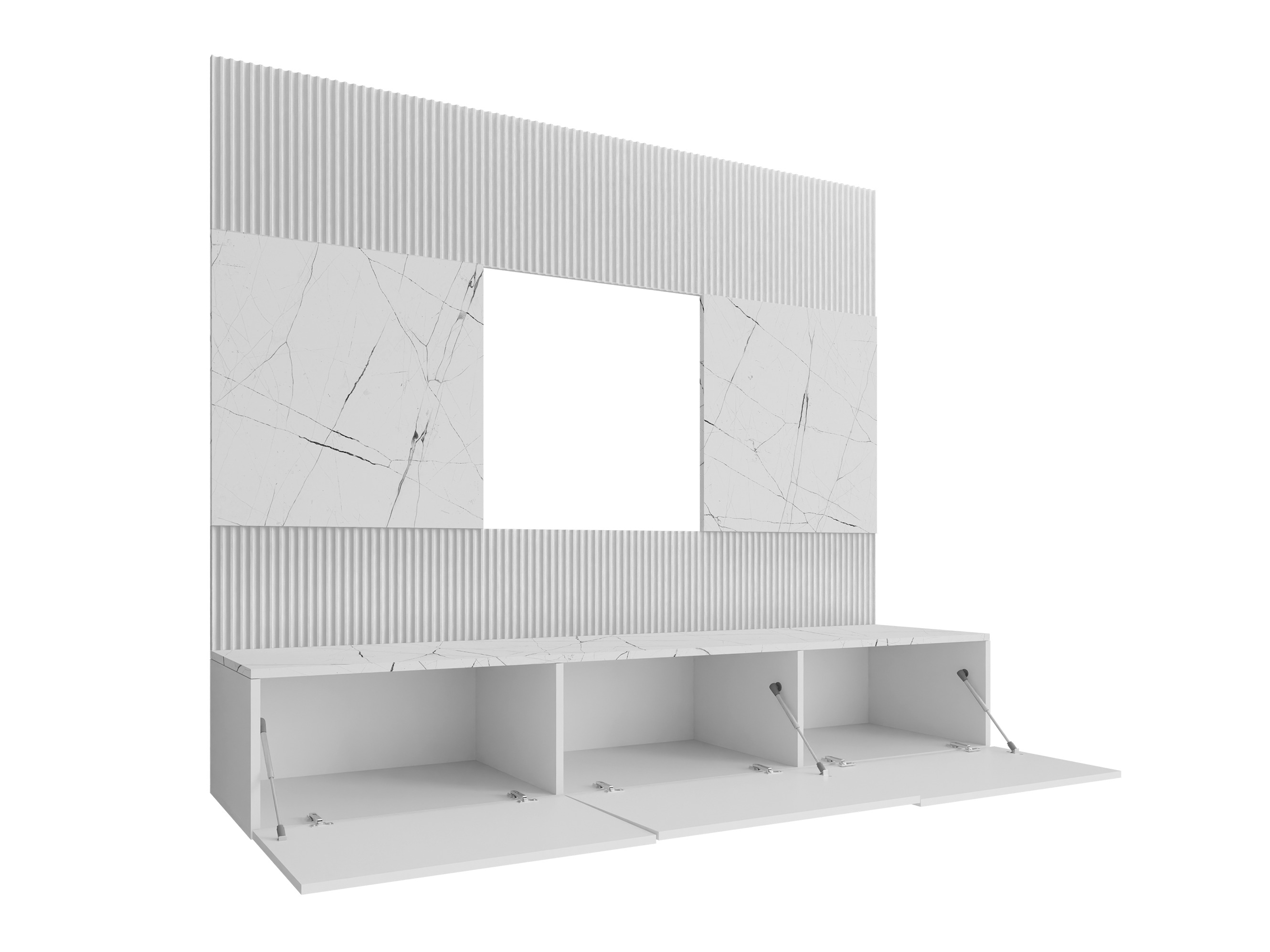 Set za dnevnu sobu Comfivo Salix I (Crno + Crni mermer)