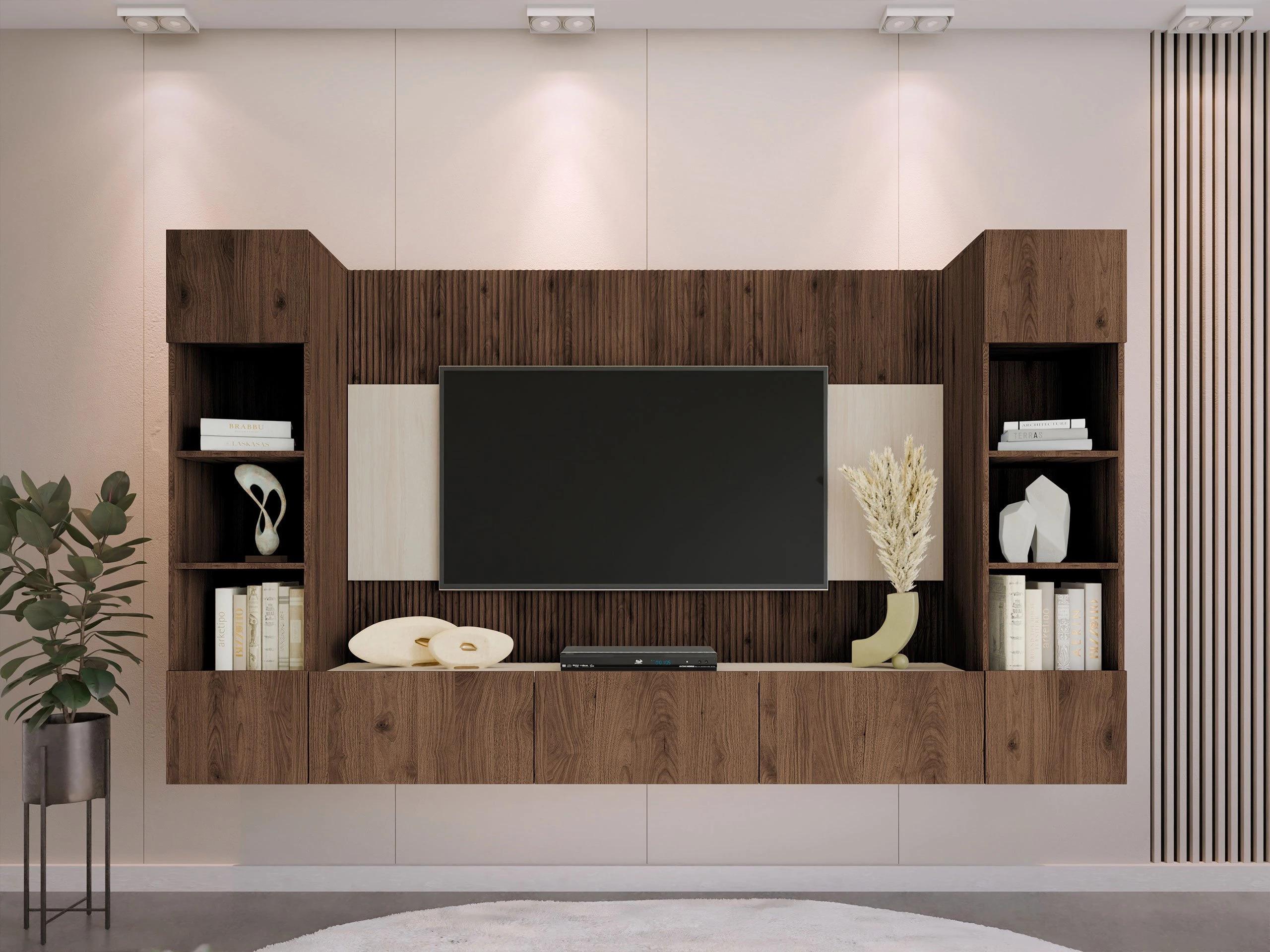 Set za dnevnu sobu Comfivo Salix I (Orah + Svetlo Travertine)