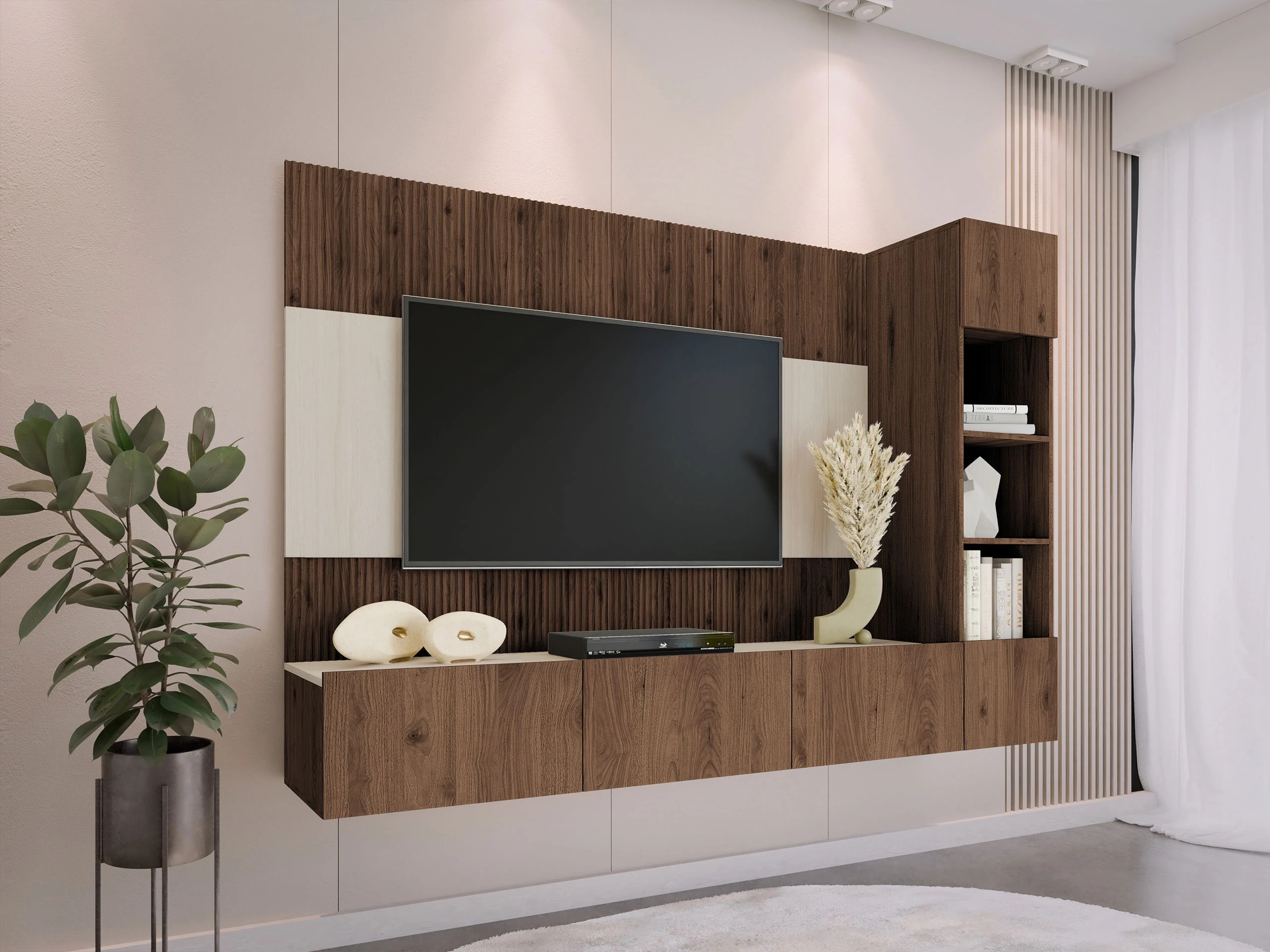 Set za dnevnu sobu Comfivo Salix II (Orah + Svetlo Travertine)