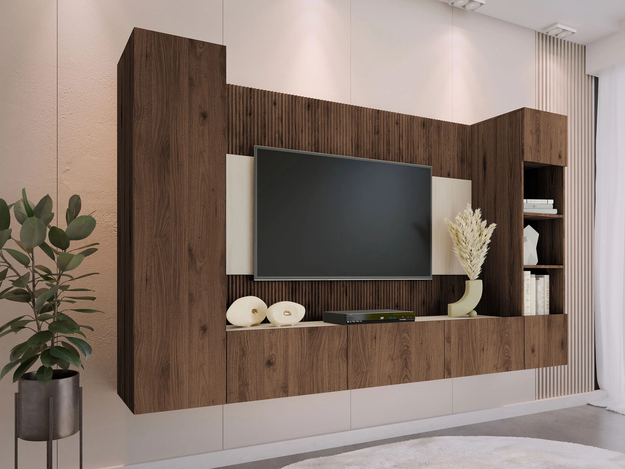 Set za dnevnu sobu Comfivo Salix IV (Orah + Svetlo Travertine)