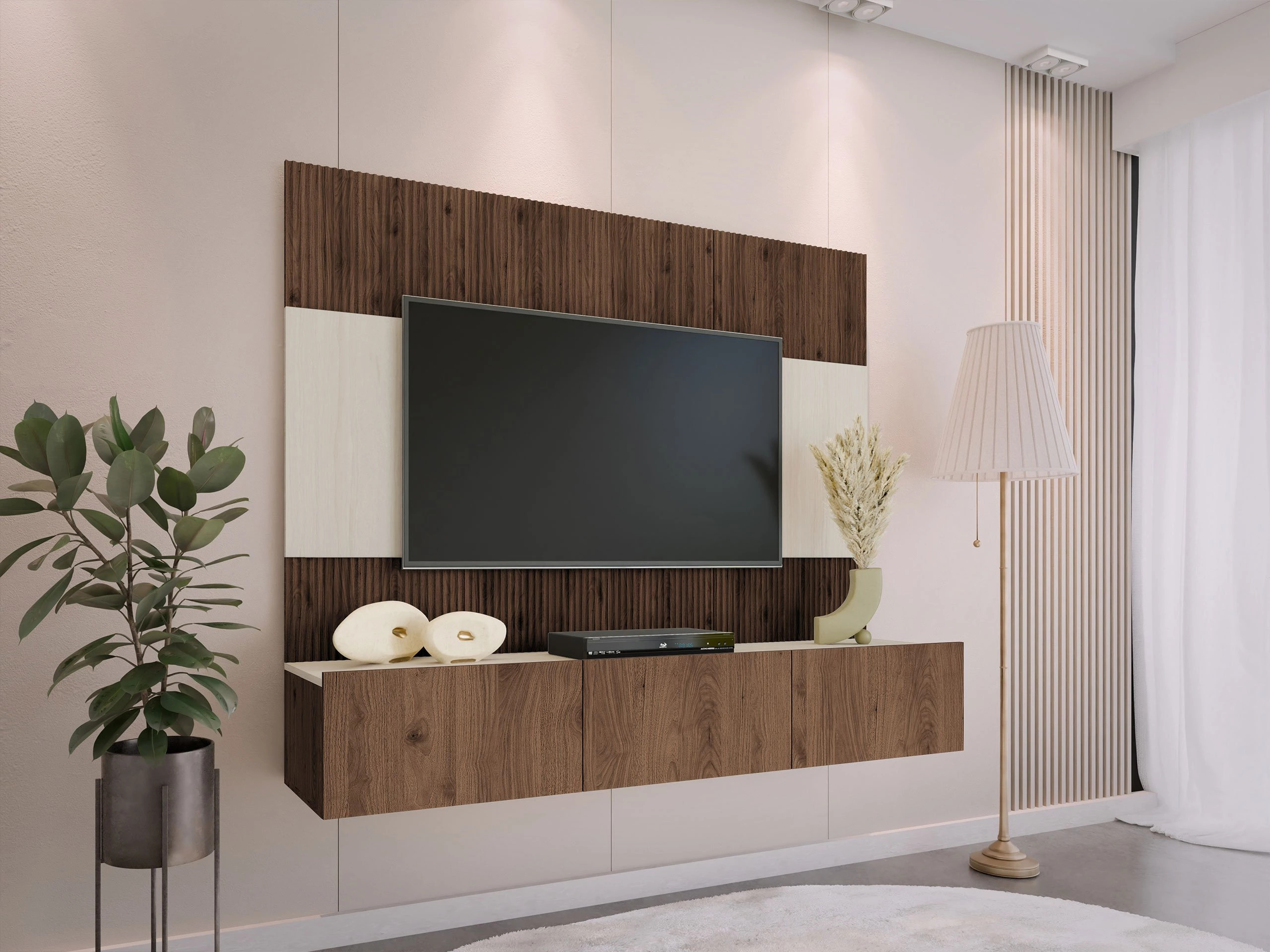 Set za dnevnu sobu Comfivo Salix (Orah + Svetlo Travertine)