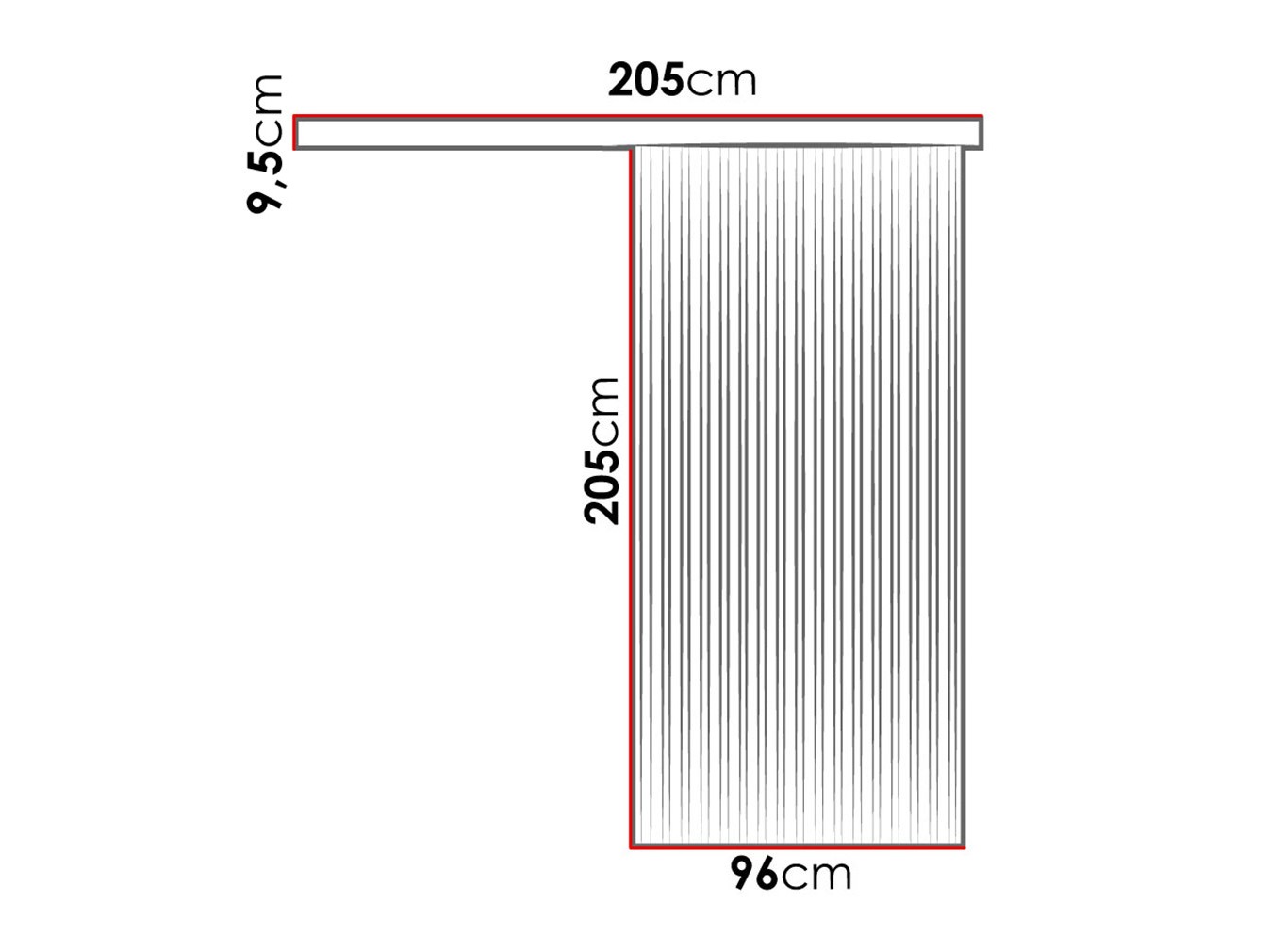Klizna vrata Dover 203 (Sonoma hrast + Crno)