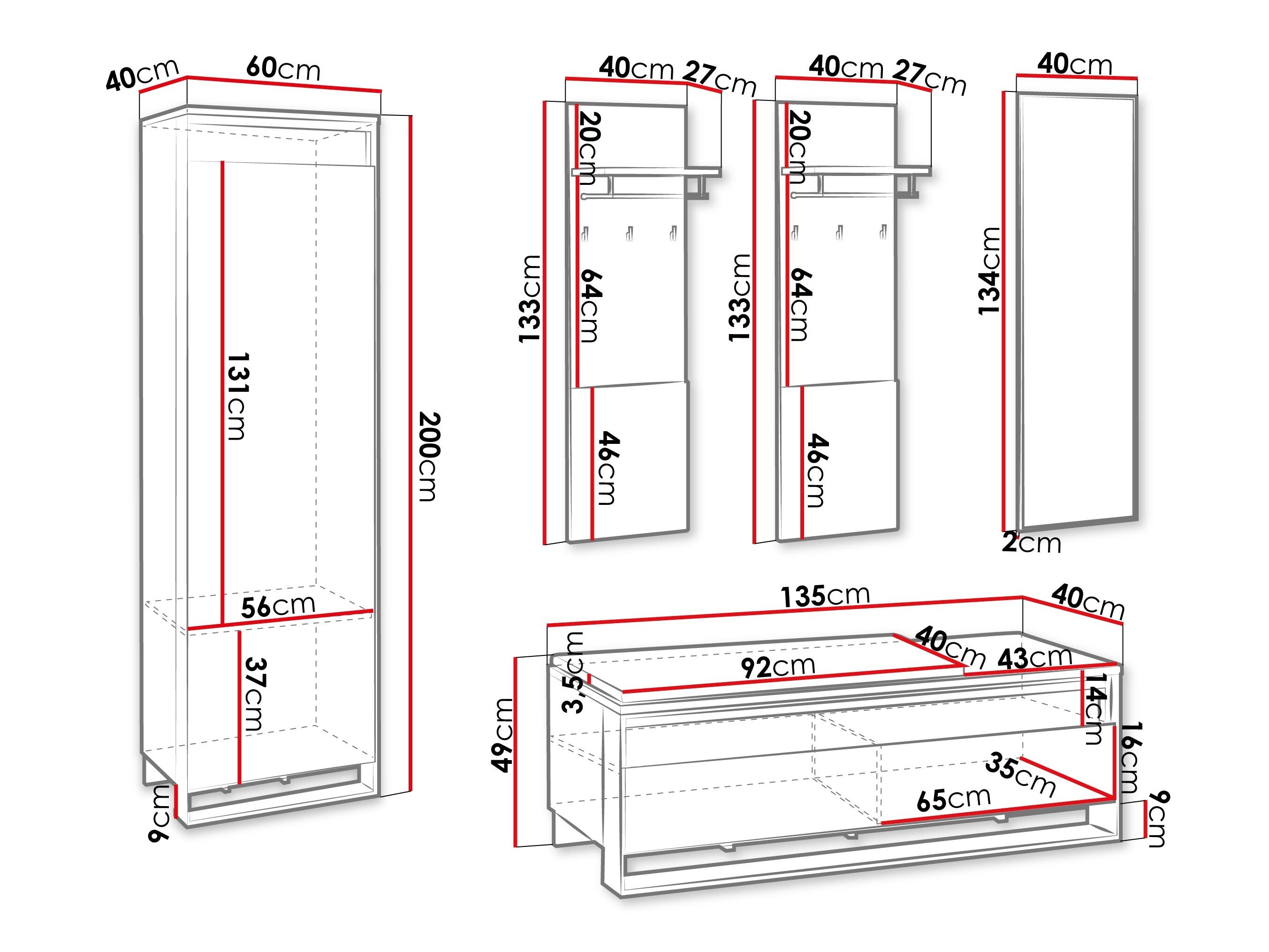 Set za hodnik Luliru 152
