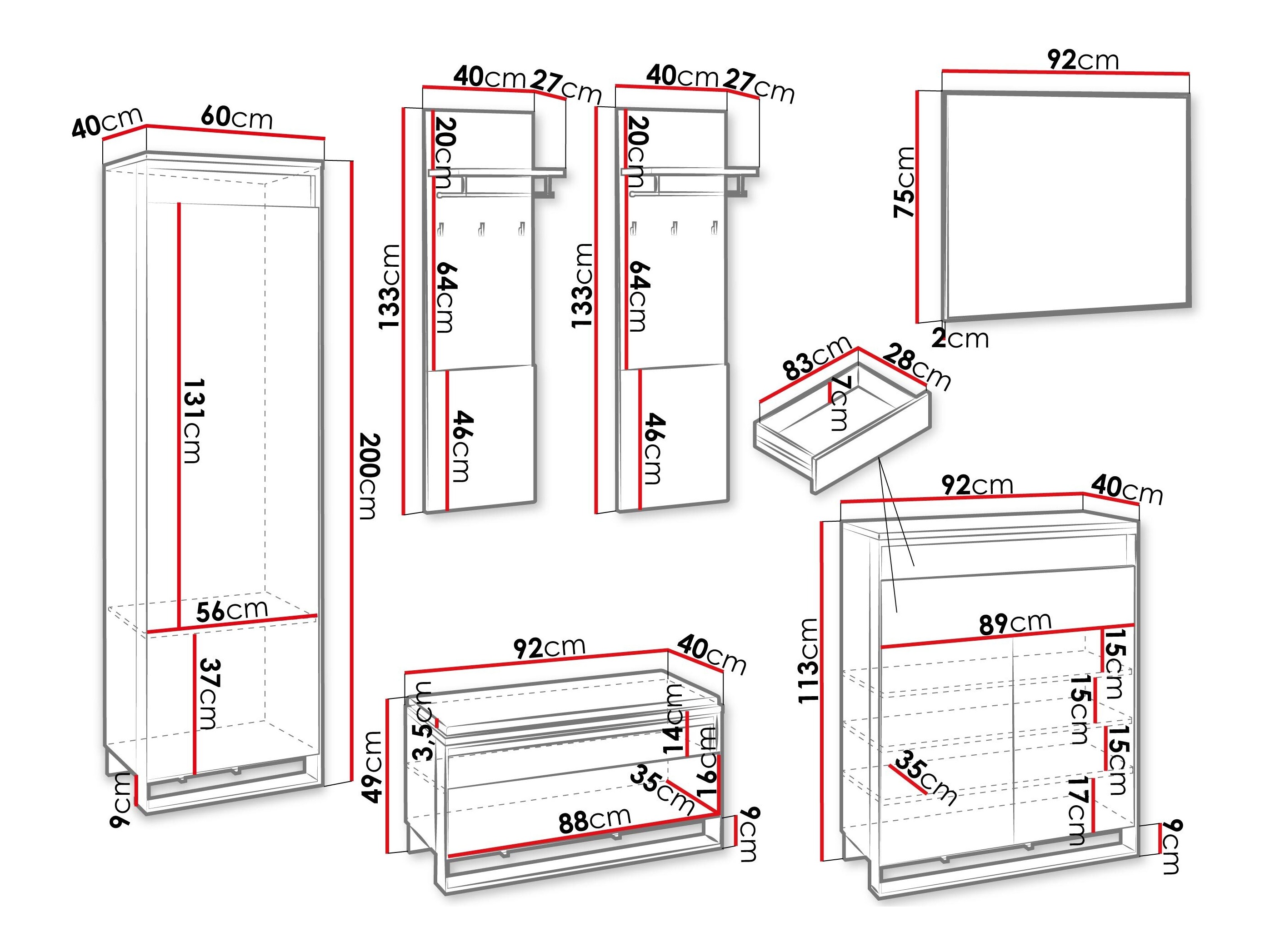 Set za hodnik Luliru 153