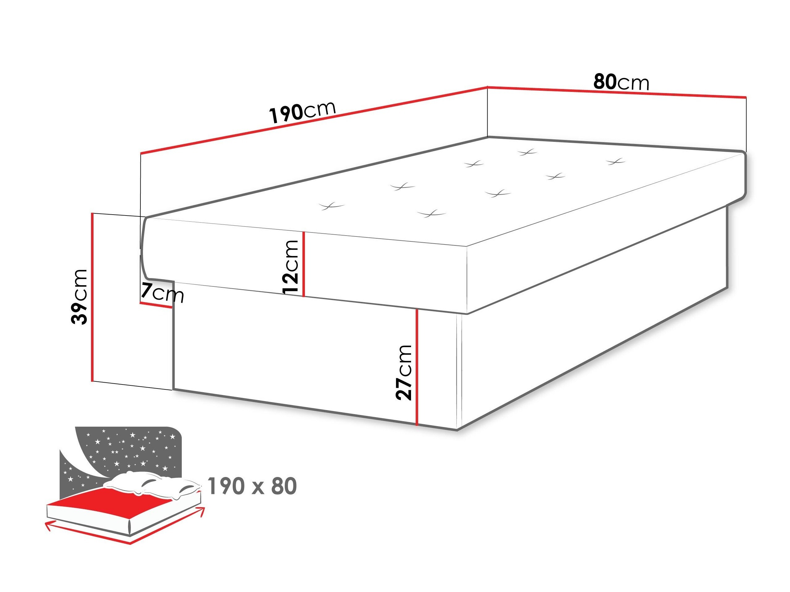 Krevet Dover 100 (Belo)