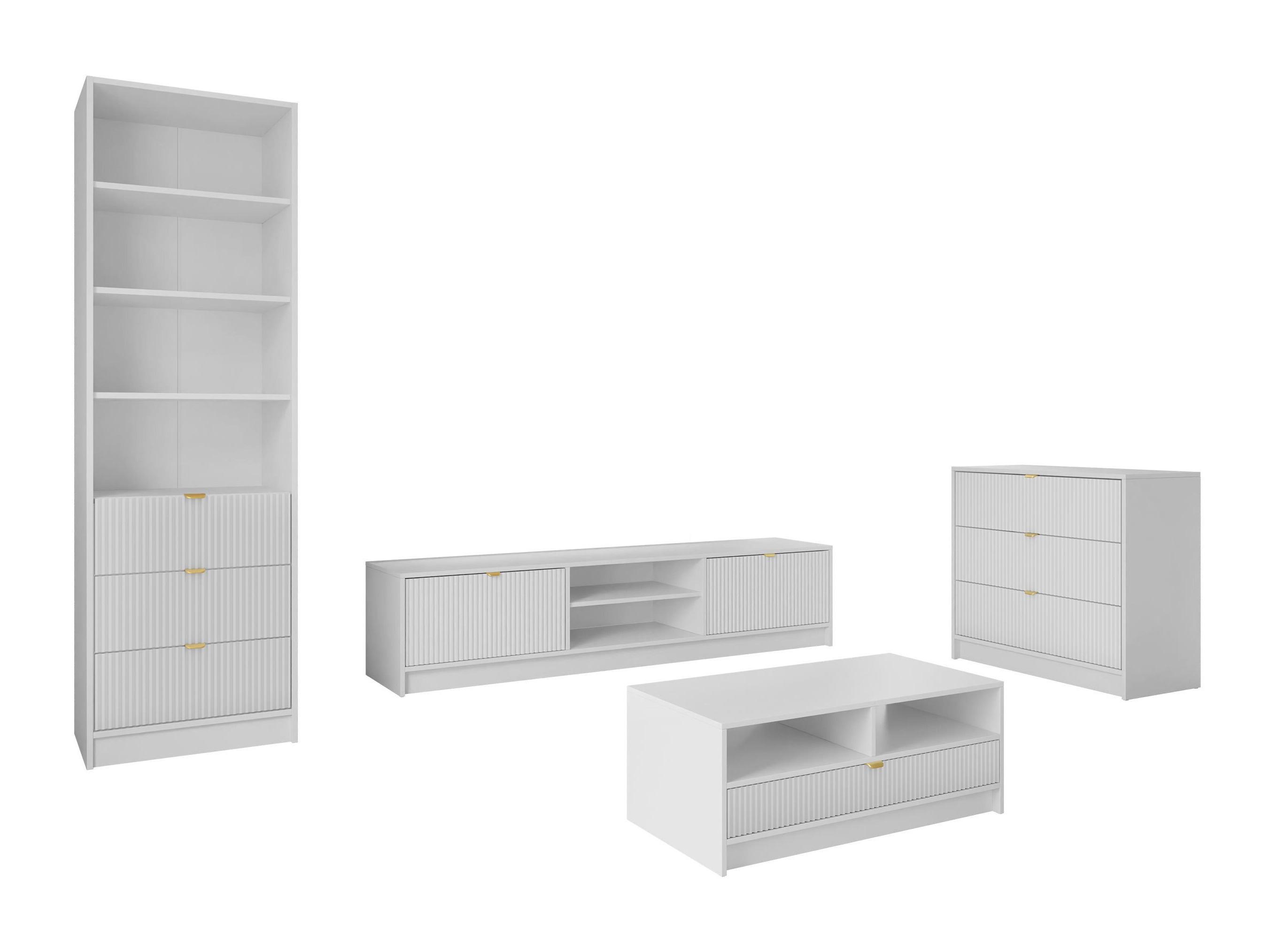 Set za dnevnu sobu Comfivo Papilio VII (Belo)