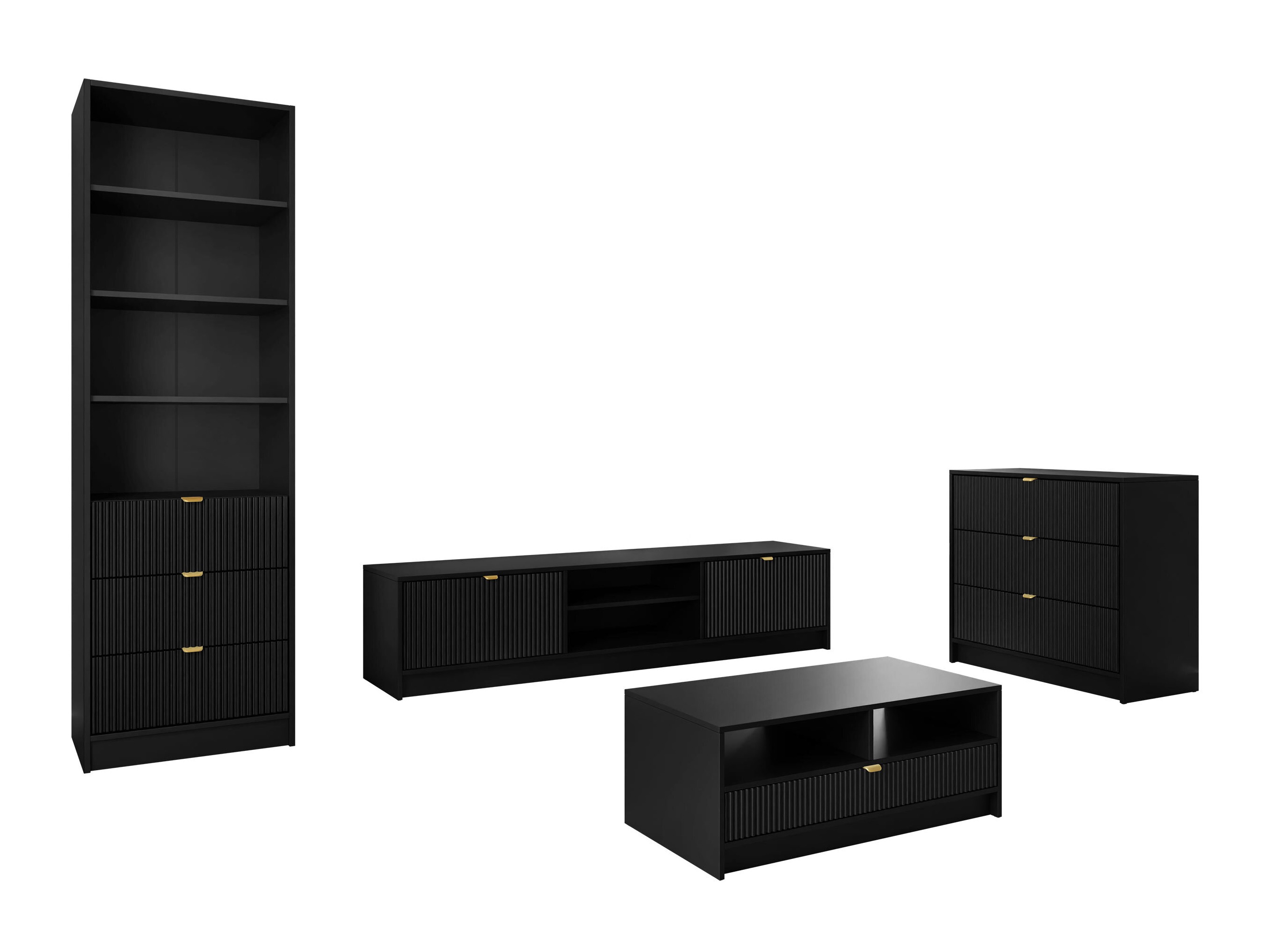 Set za dnevnu sobu Comfivo Papilio VII (Crno)