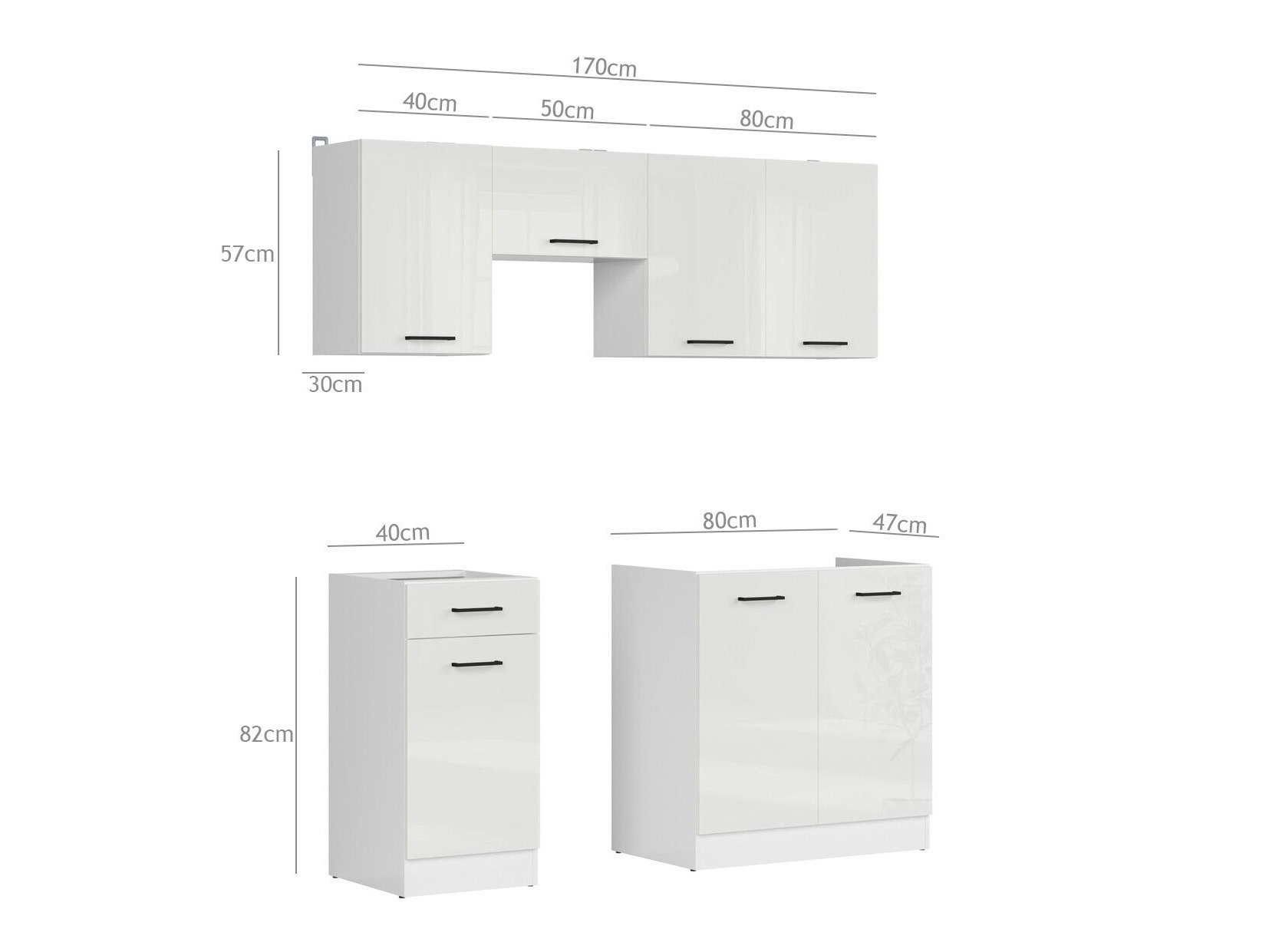 Modularni kuhinjski set Line Grey 117