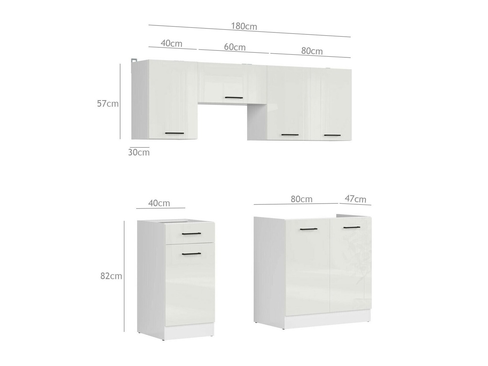 Modularni kuhinjski set Line Grey 118