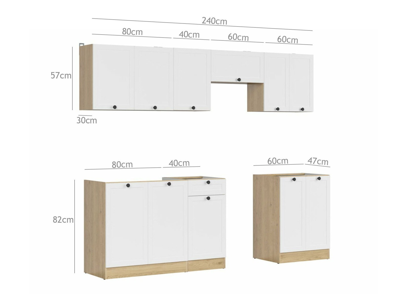 Modularni kuhinjski set Classic White Oak 118