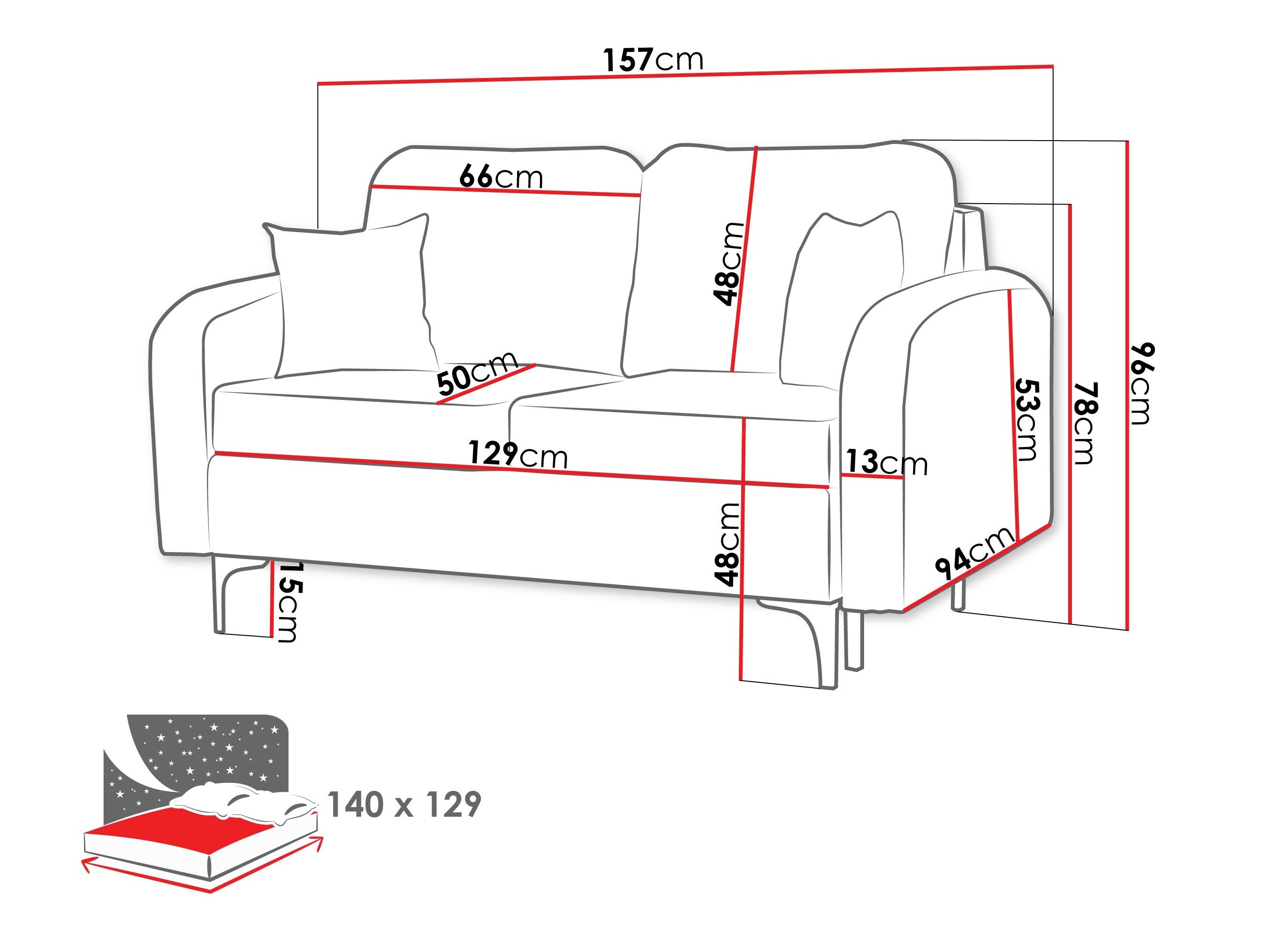 Sofa na razvlačenje Torlua 101 (Manila 35)