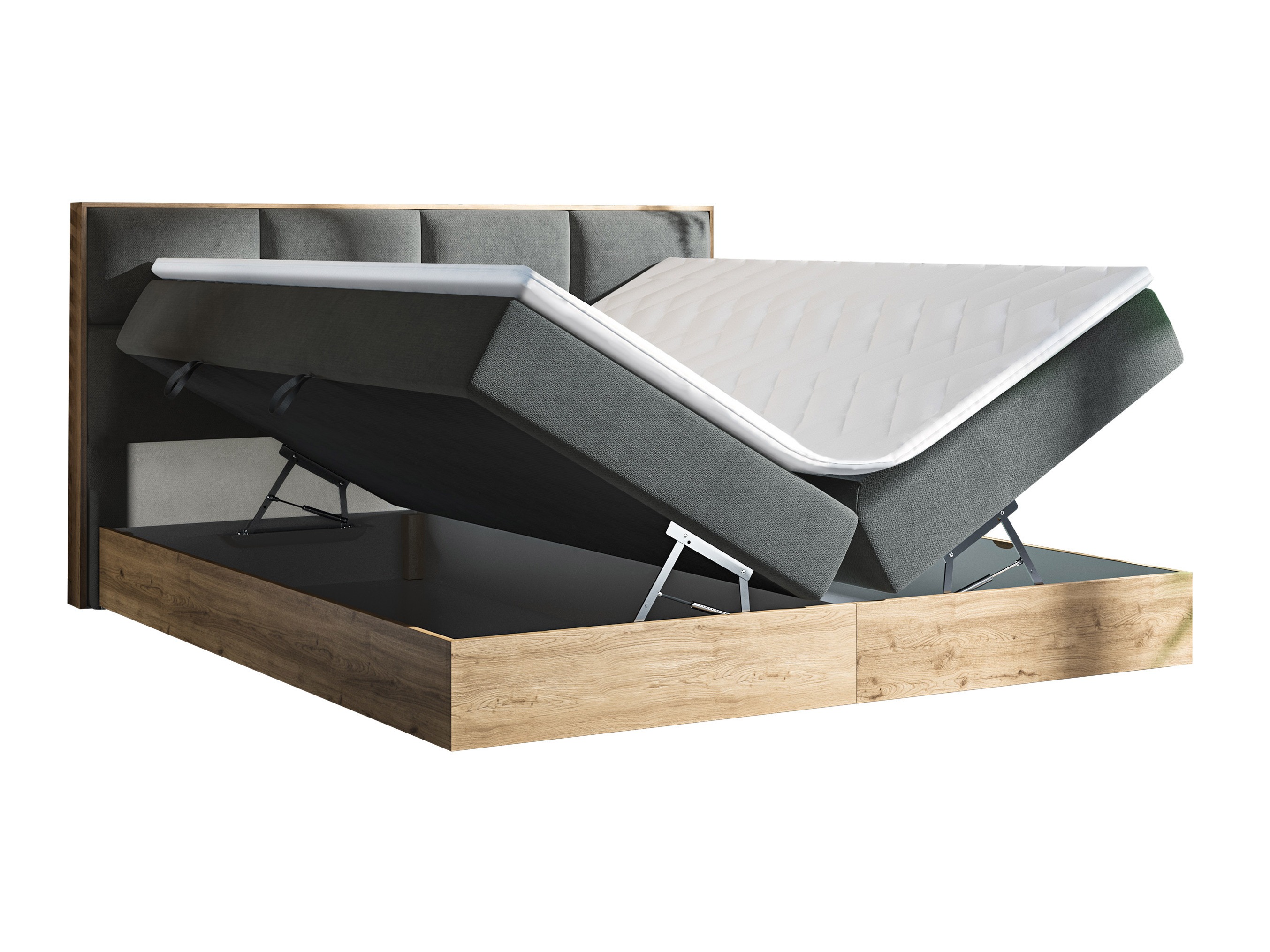 Boxspring krevet ComfiDream Miraena (Zlatni hrast + Soro 100)