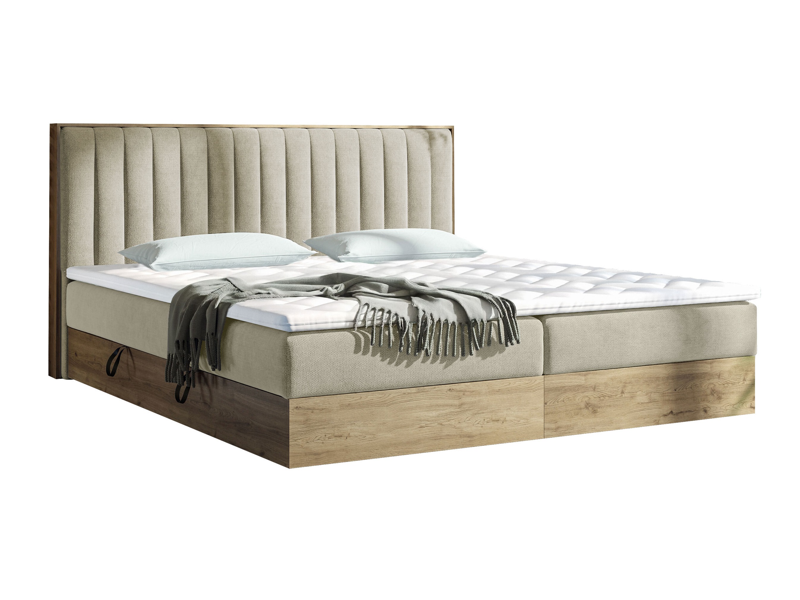 Boxspring krevet ComfiDream Odelra (Zlatni hrast + Soro 21)
