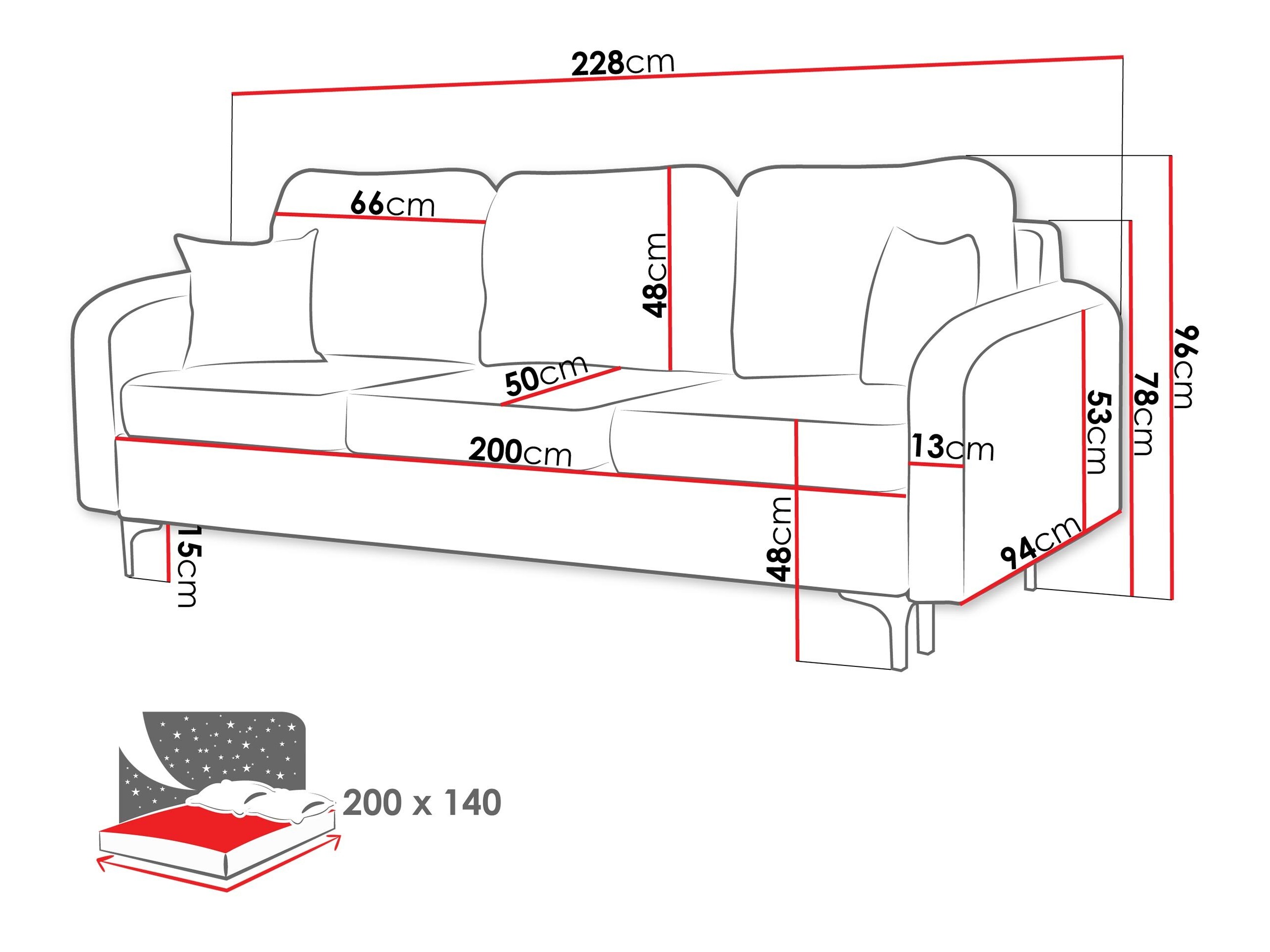 Sofa na razvlačenje Torlua 102 (Manila 35)
