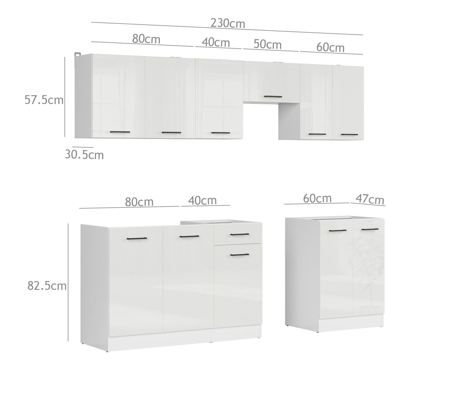 Modularni kuhinjski set Line White 118