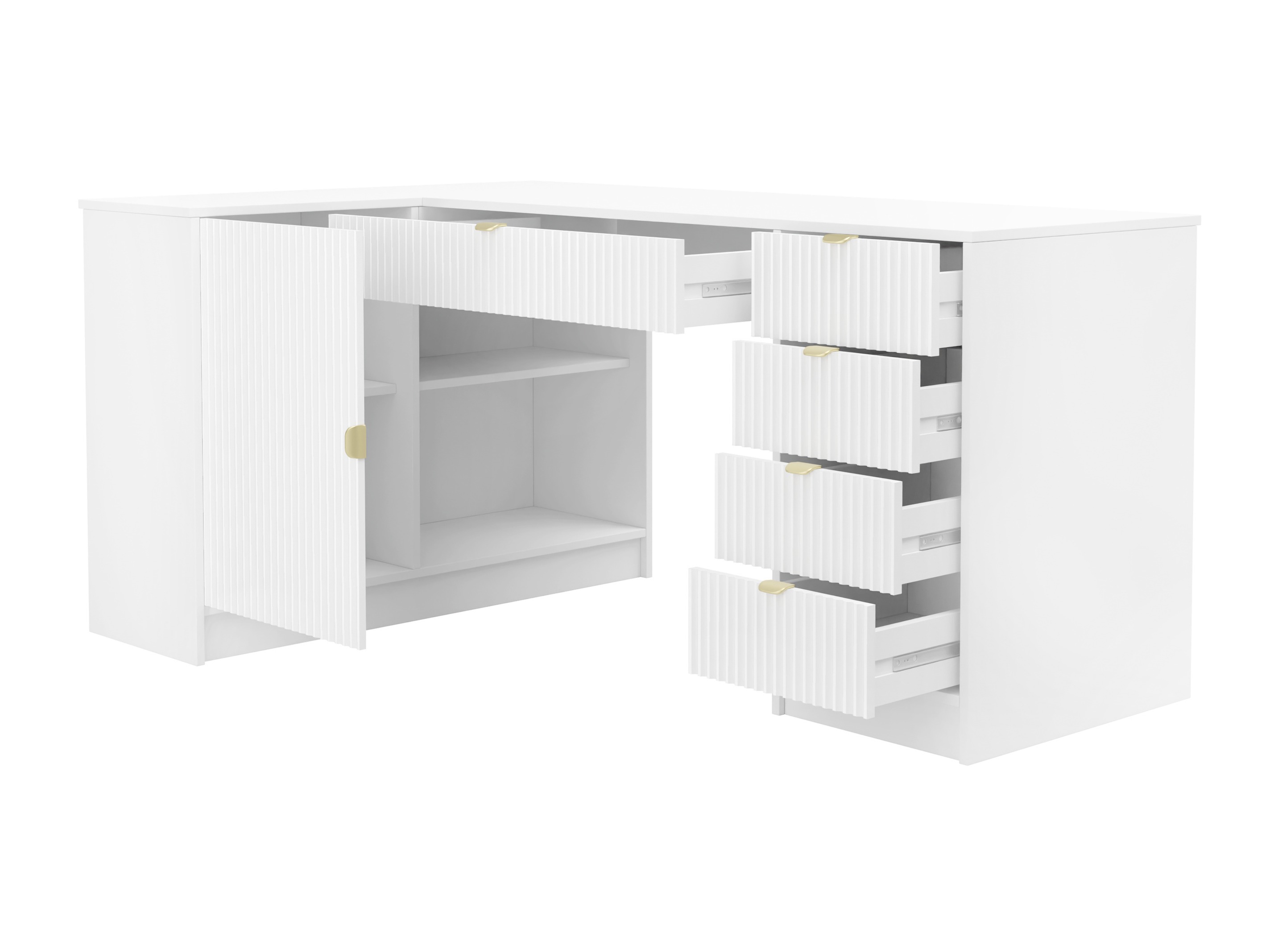 Ugaoni kancelarijski sto Comfivo Larmire 127 (Orah)