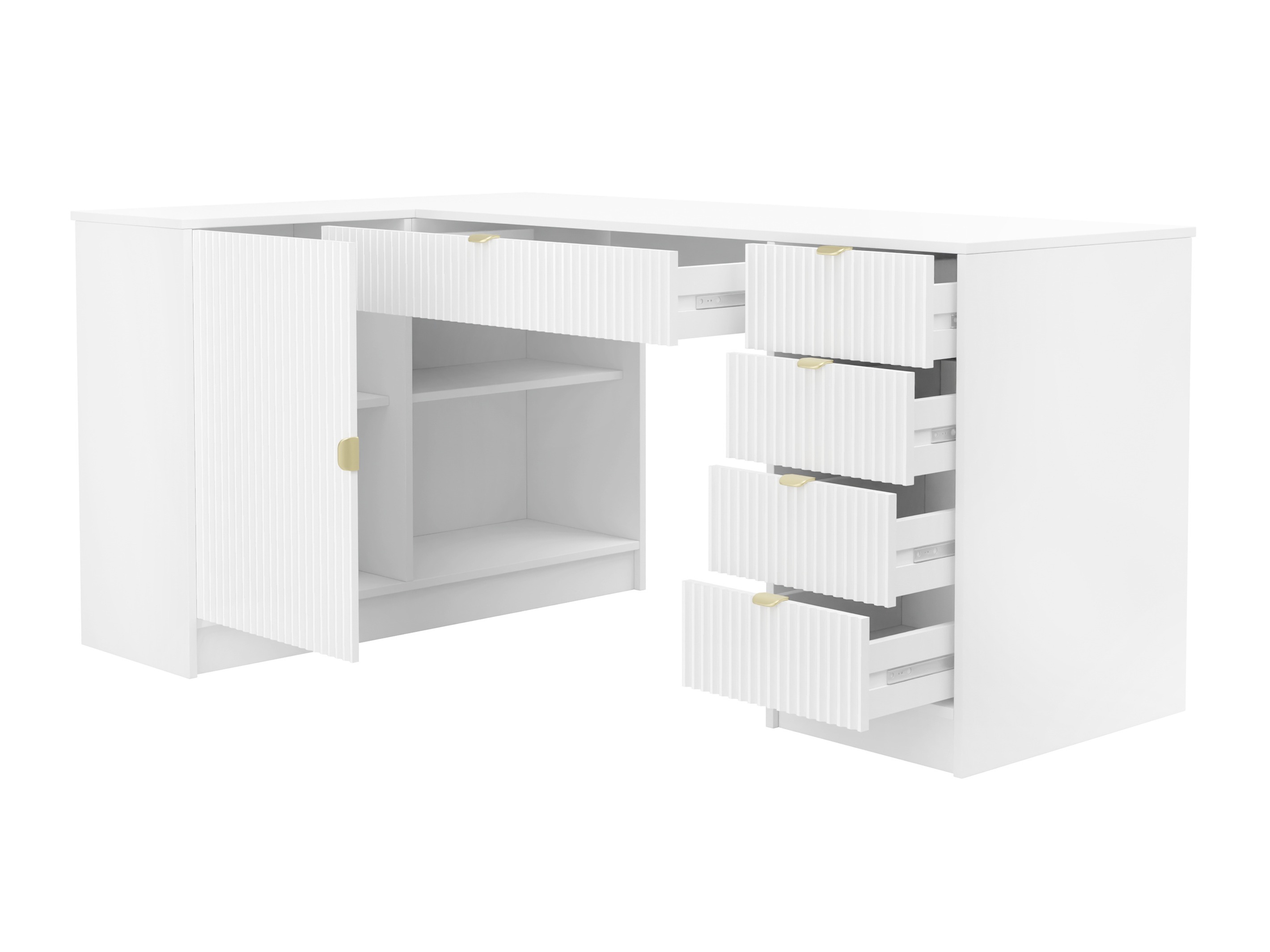 Ugaoni kancelarijski sto Comfivo Papilio II (Belo)
