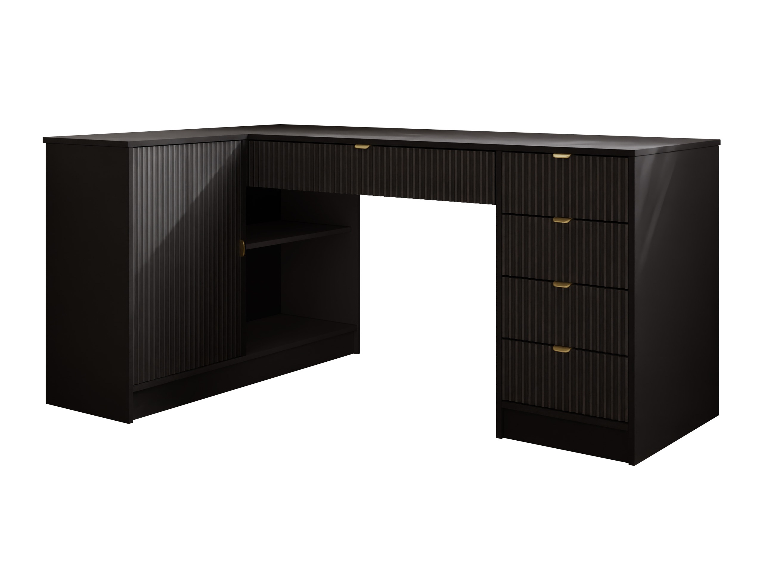 Ugaoni kancelarijski sto Comfivo Papilio II (Crno)