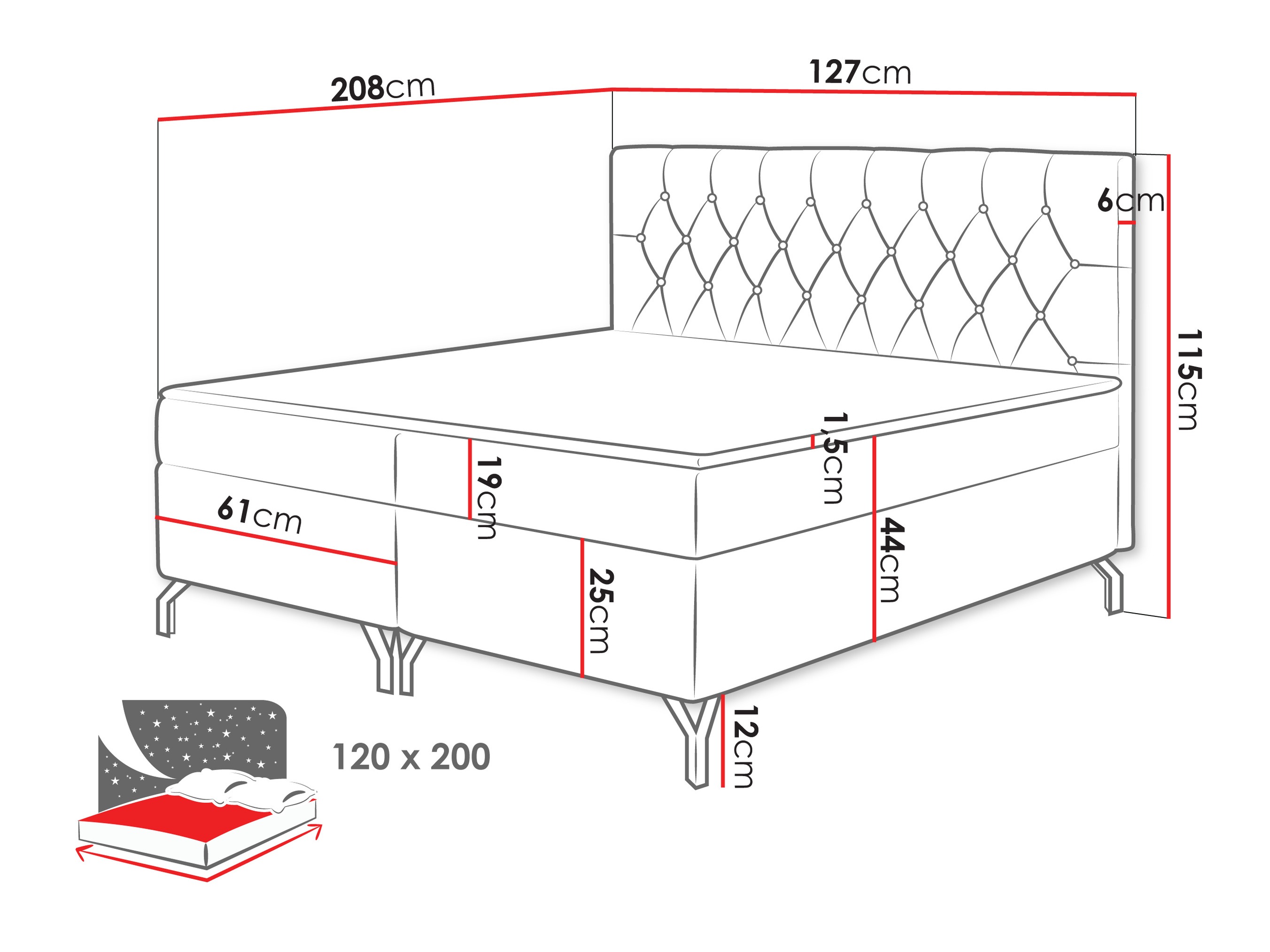 Boxspring krevet Focus (Fresh 01)