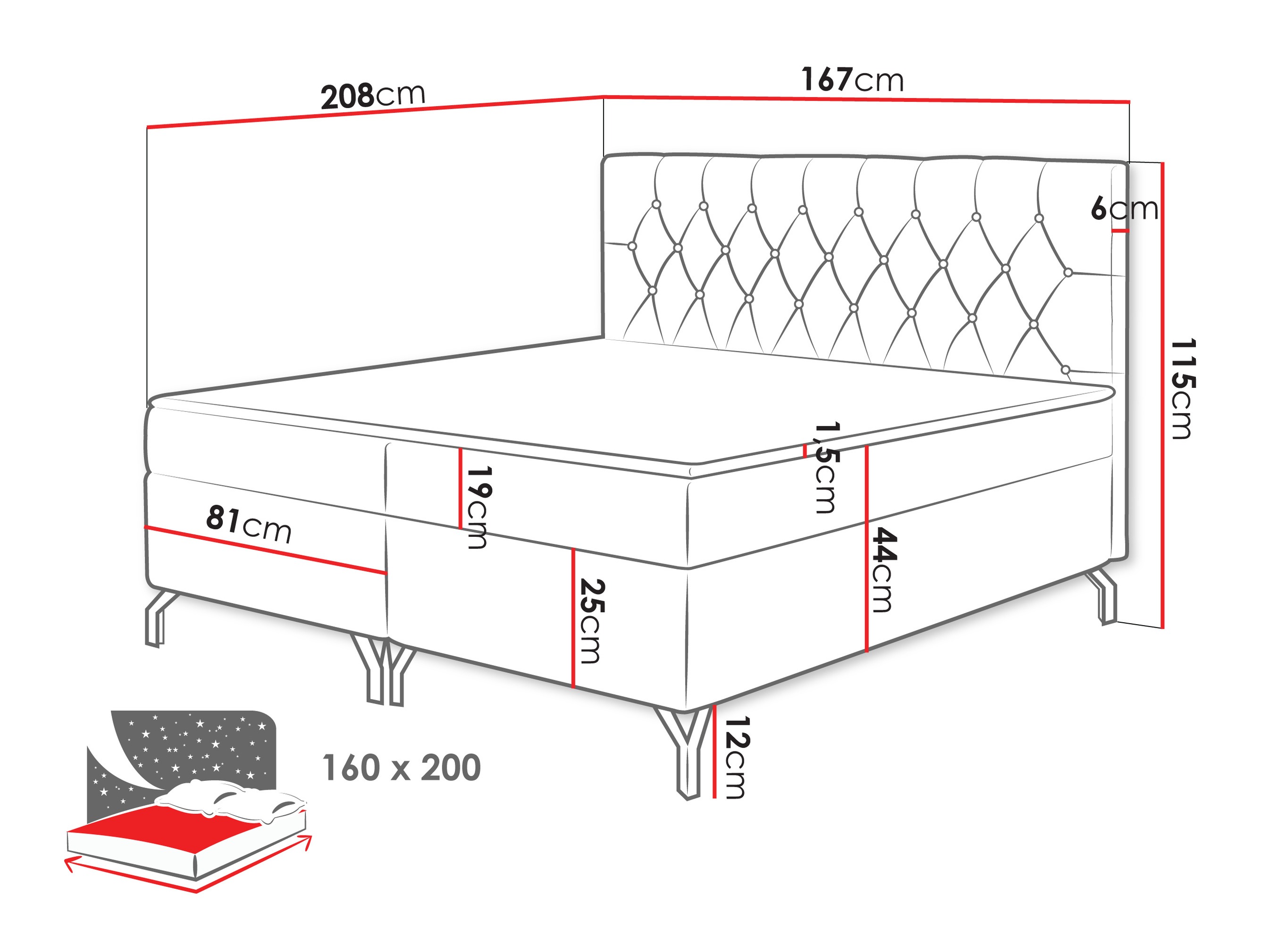 Boxspring krevet Focus (Fresh 01)