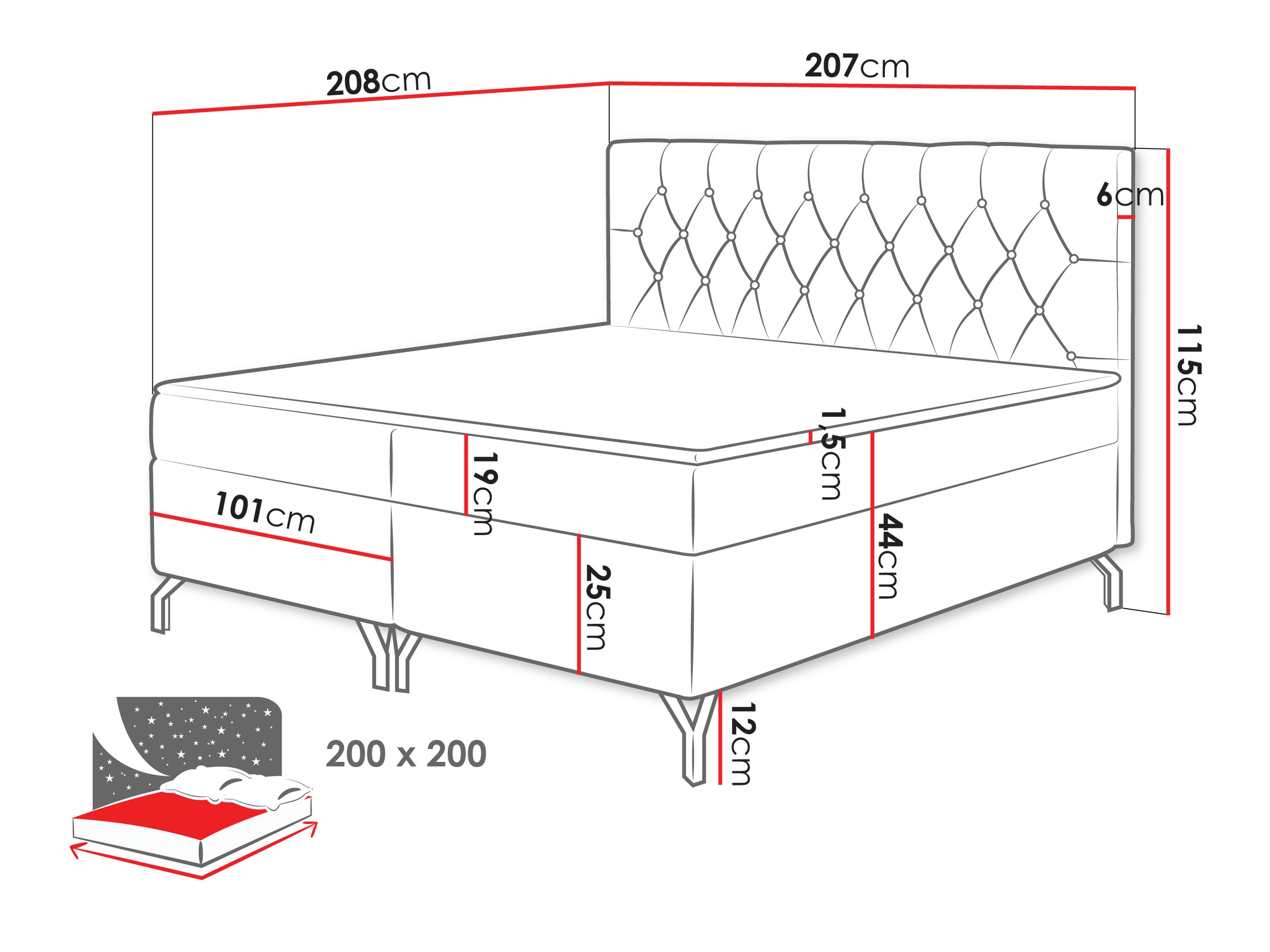 Boxspring krevet Focus (Fresh 11)