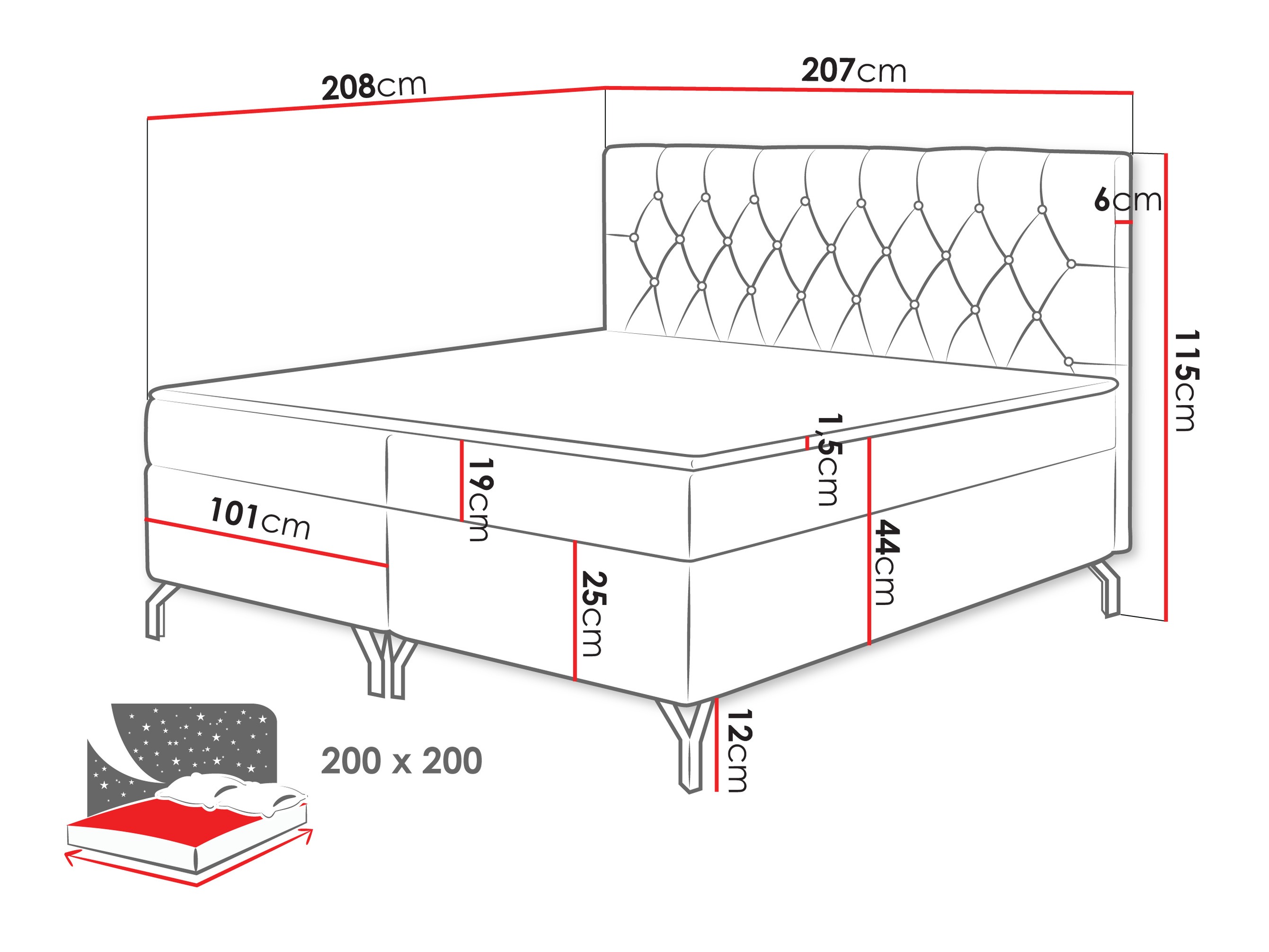 Boxspring krevet Focus (Fresh 13)