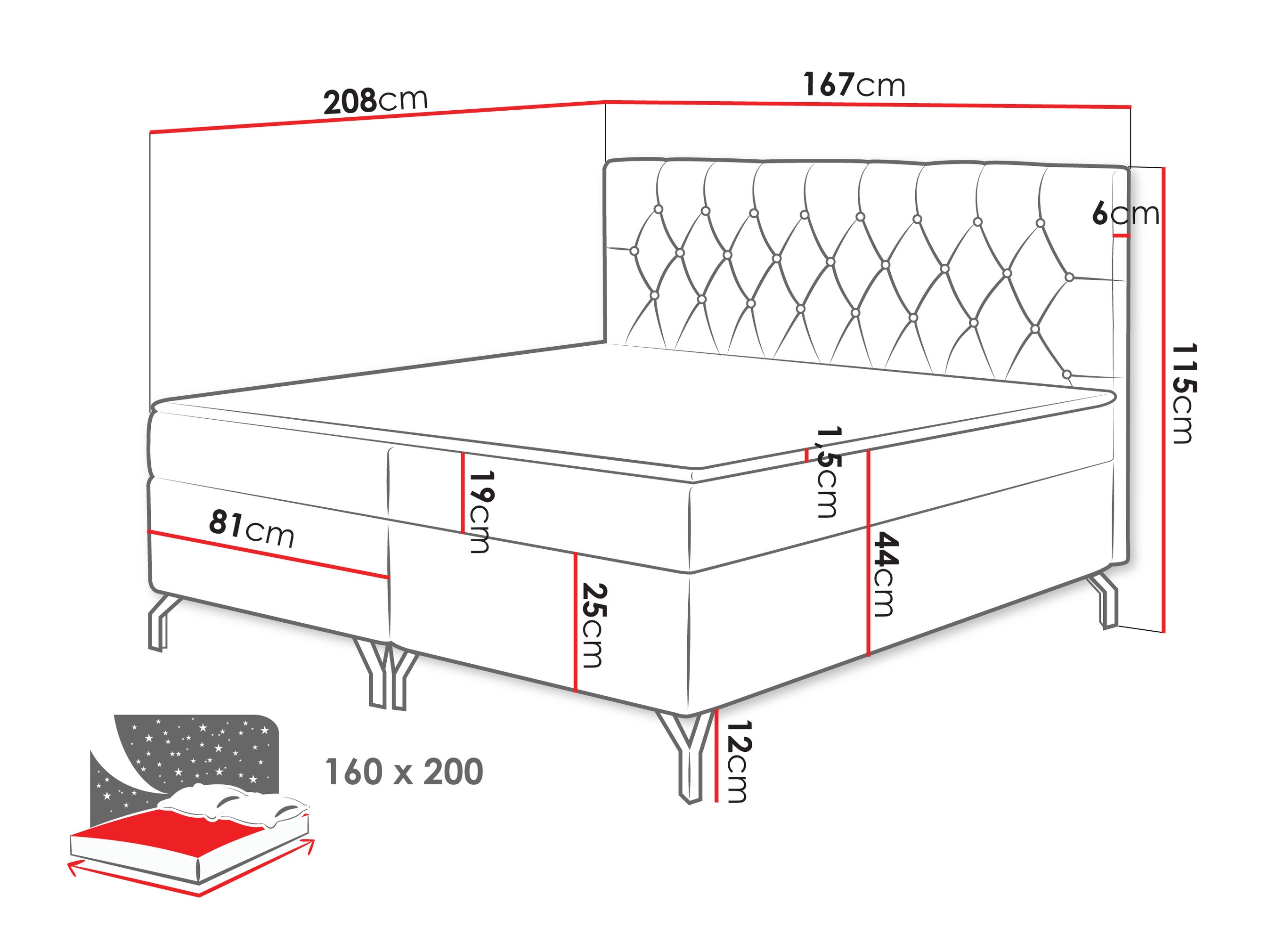 Boxspring krevet Focus (Fresh 38)