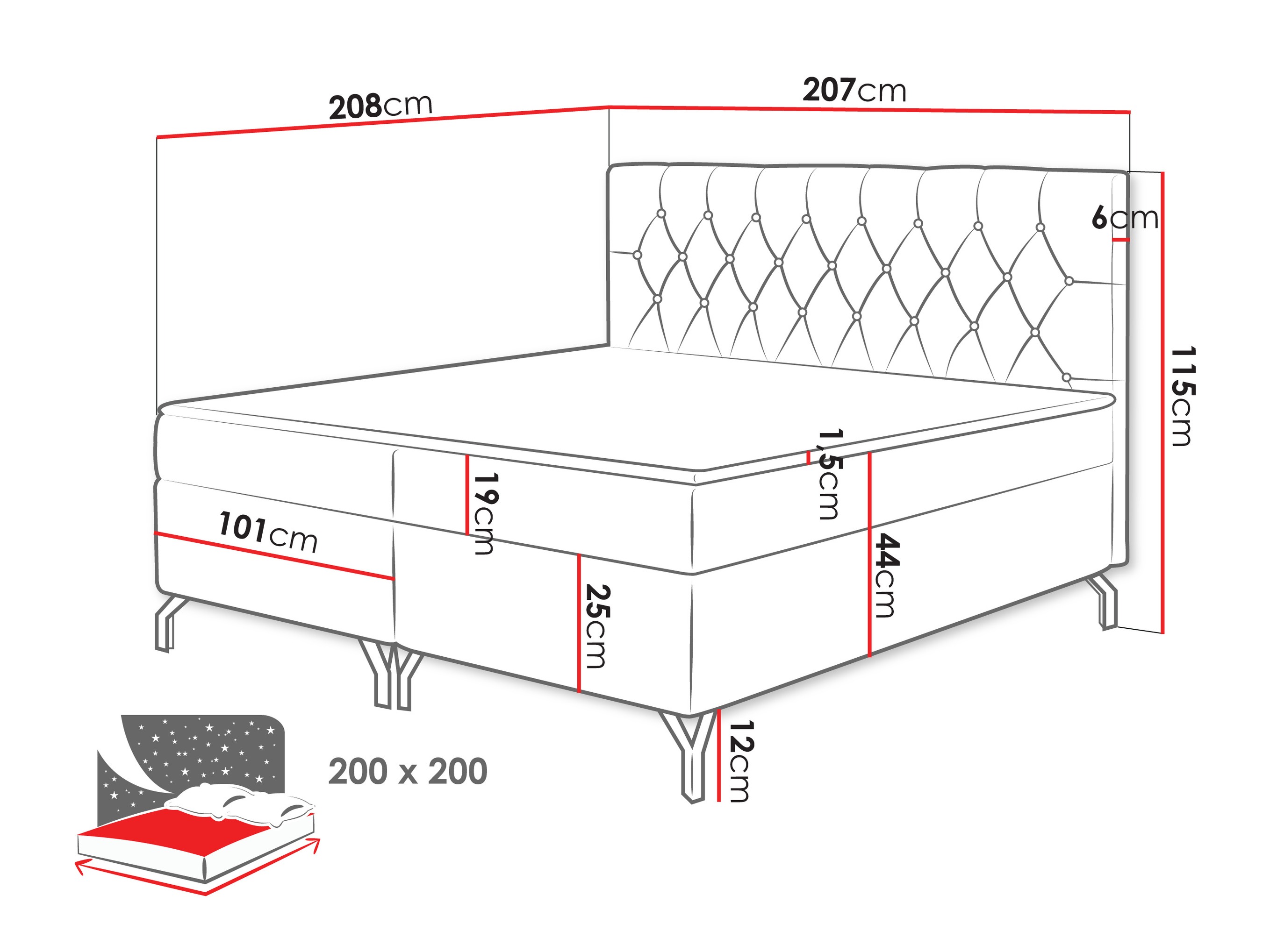 Boxspring krevet Focus (Fresh 38)