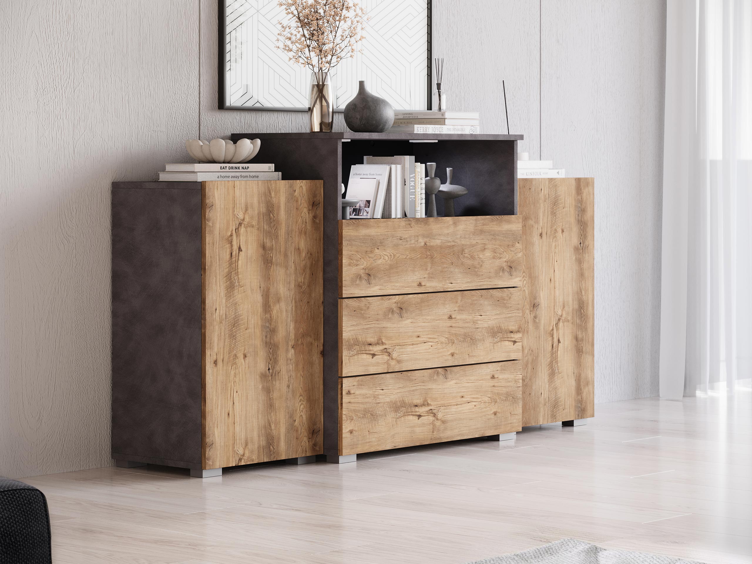 Komoda Sarasota 127 (Matera siva + Kesten)