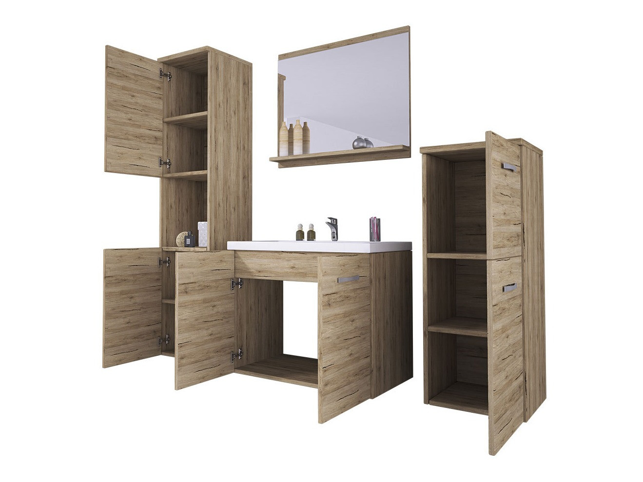 Set za kupatilo Sarasota 108 (Matera siva + Kesten)