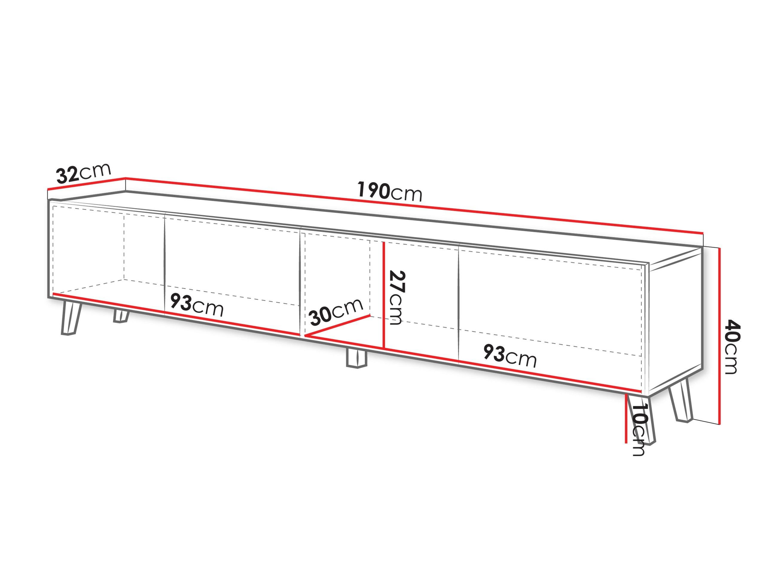 TV komoda Levtive 101 (Matera siva + Kesten)