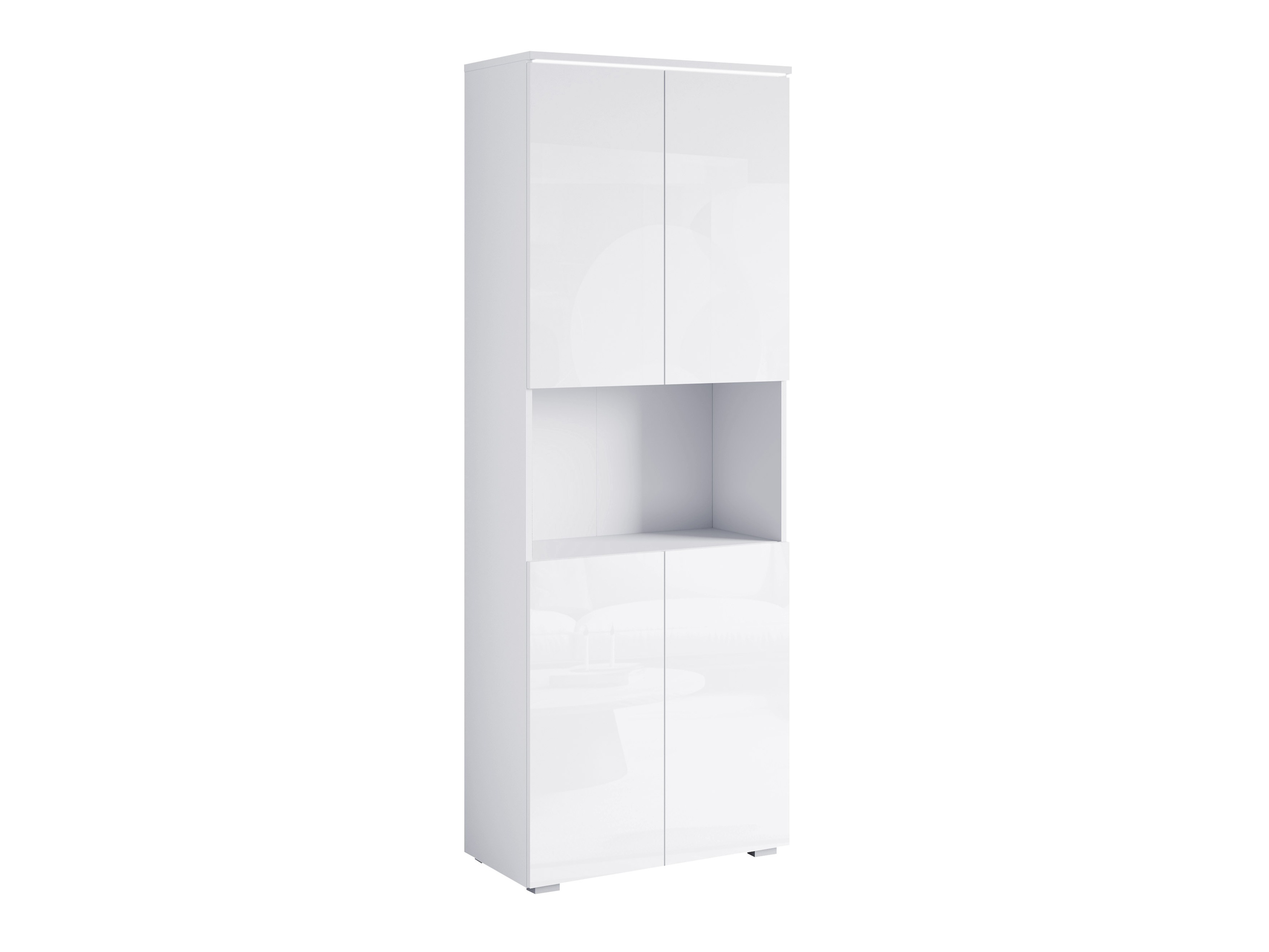 Polica Mirfivo 106 (Belo + Sjajno belo)