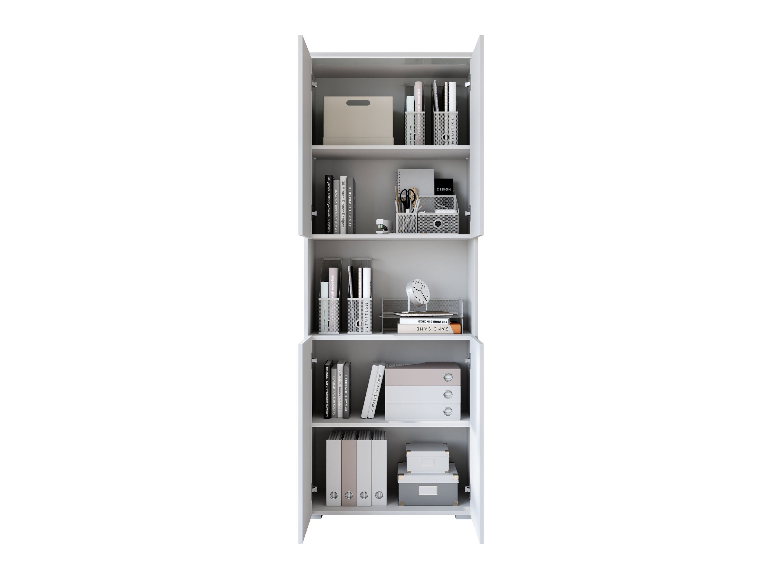 Polica Mirfivo 106 (Belo + Sjajno belo)