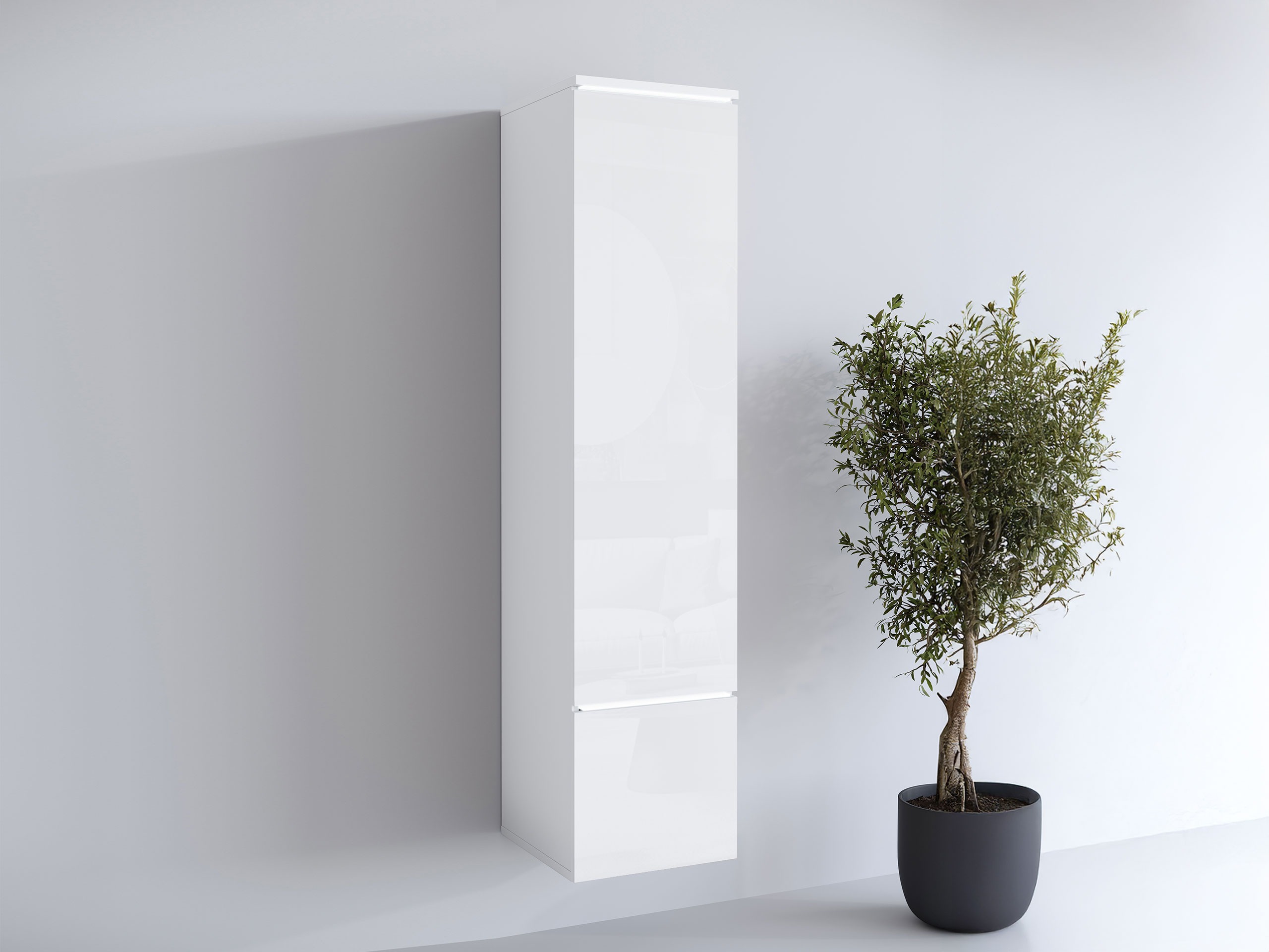 Polica Mirfivo 108 (Belo + Sjajno belo)