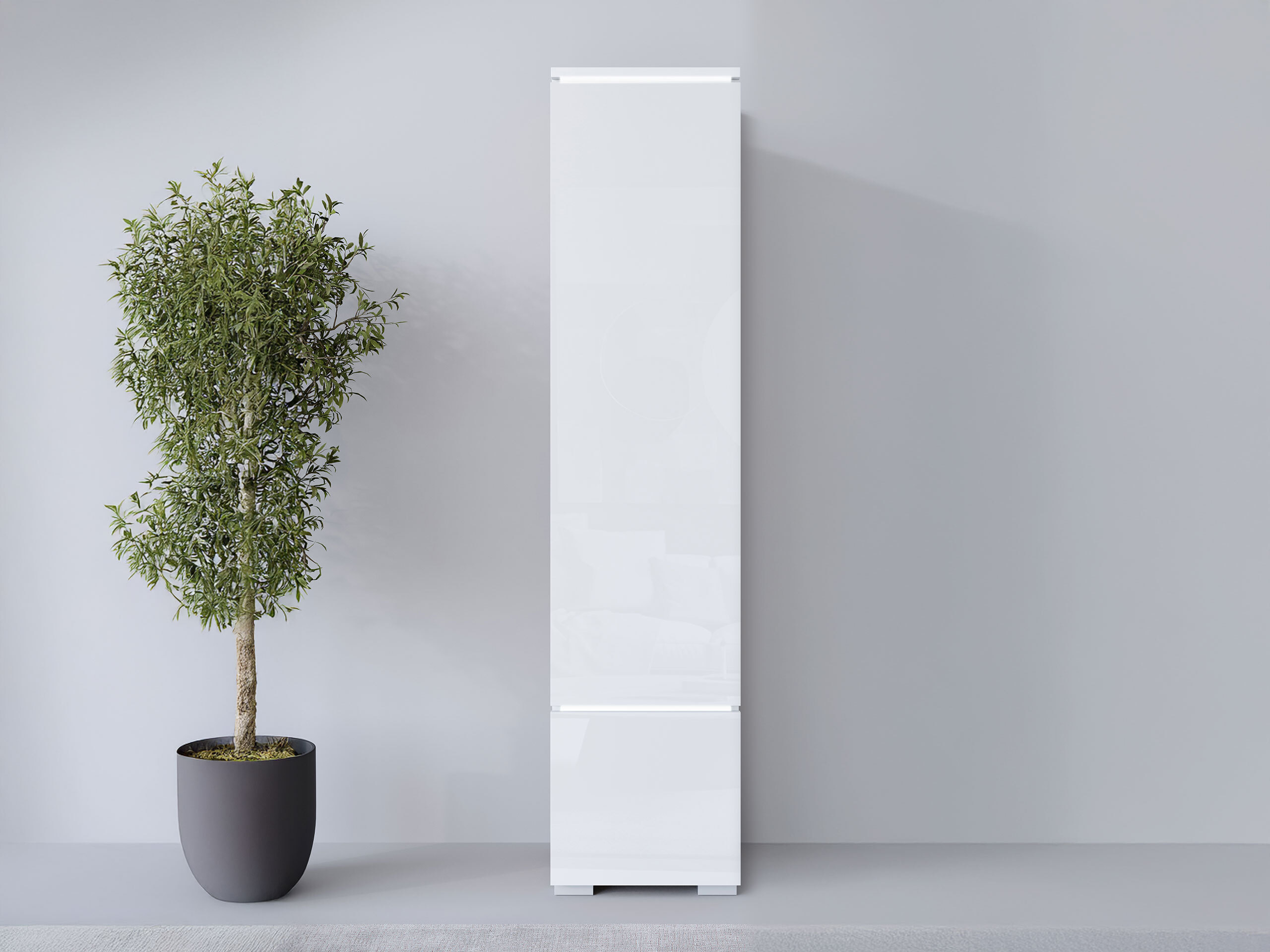 Polica Mirfivo 108 (Belo + Sjajno belo)