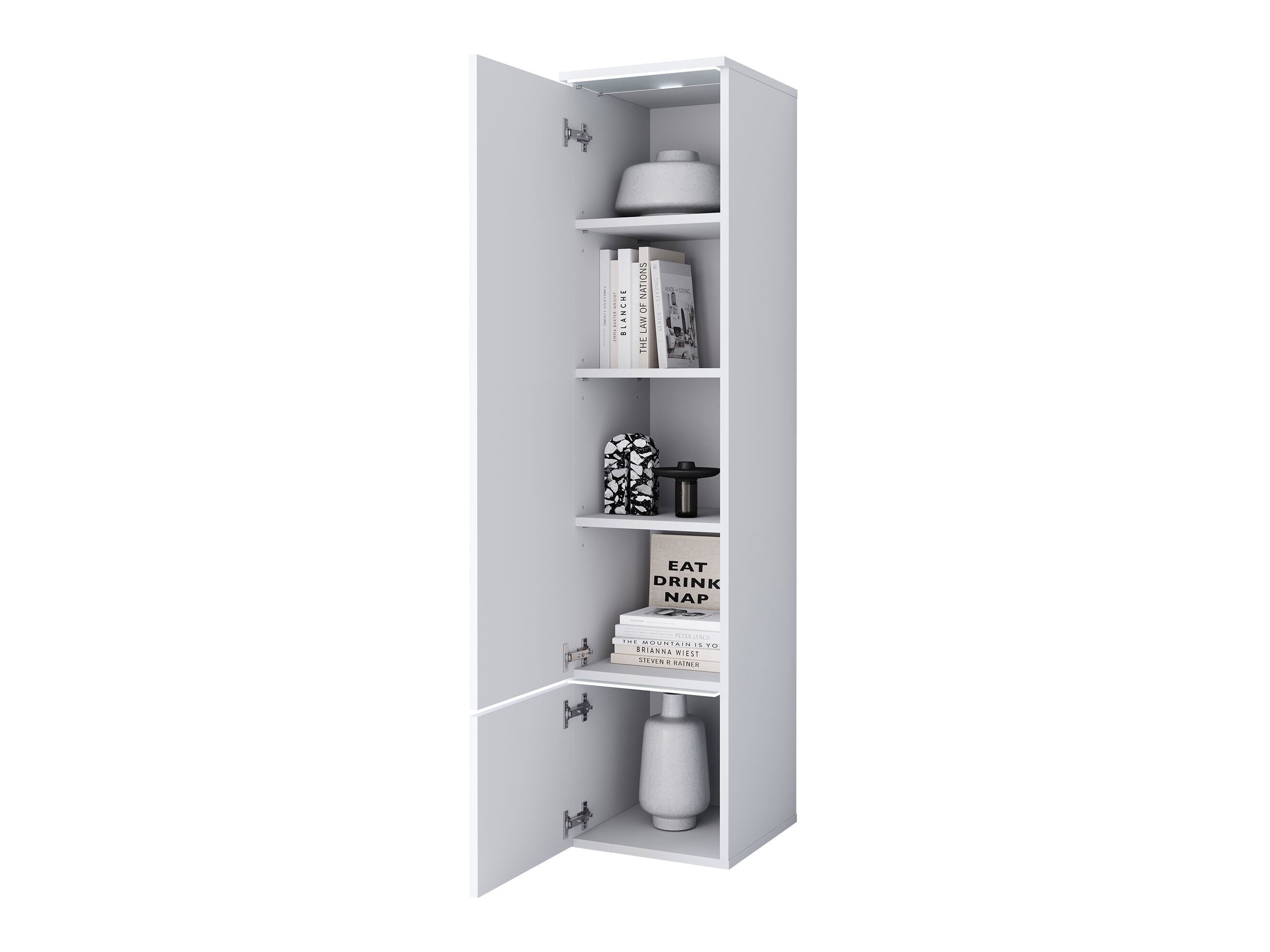 Polica Mirfivo 108 (Belo + Sjajno belo)