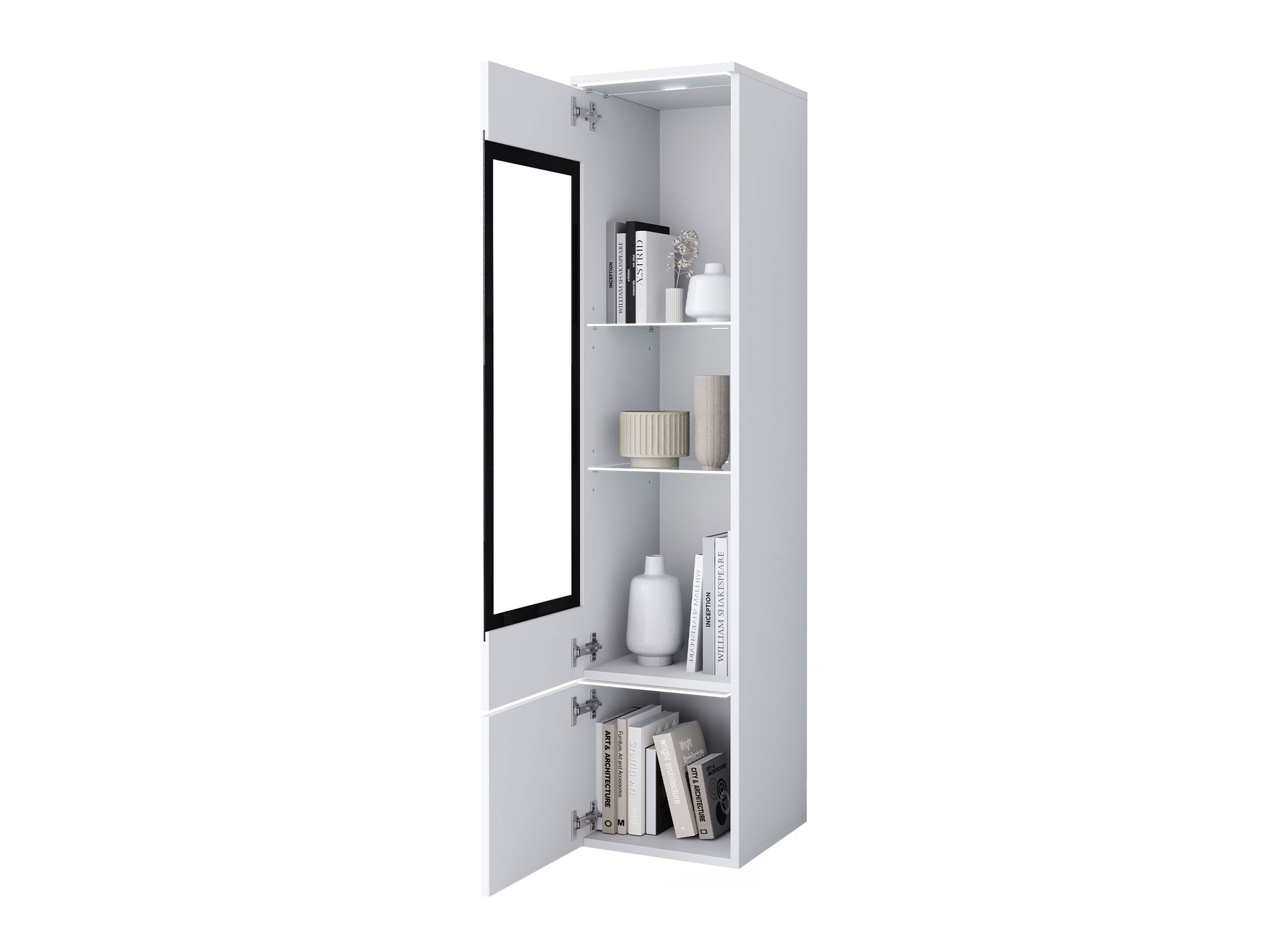 Polica Mirfivo 109 (Belo + Sjajno belo)
