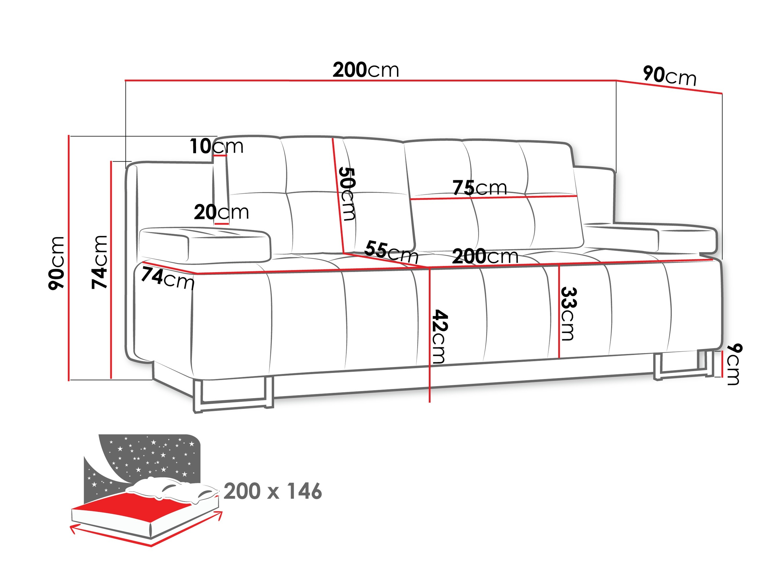 Sofa na razvlačenje Columbus 151 (Lumo 30)