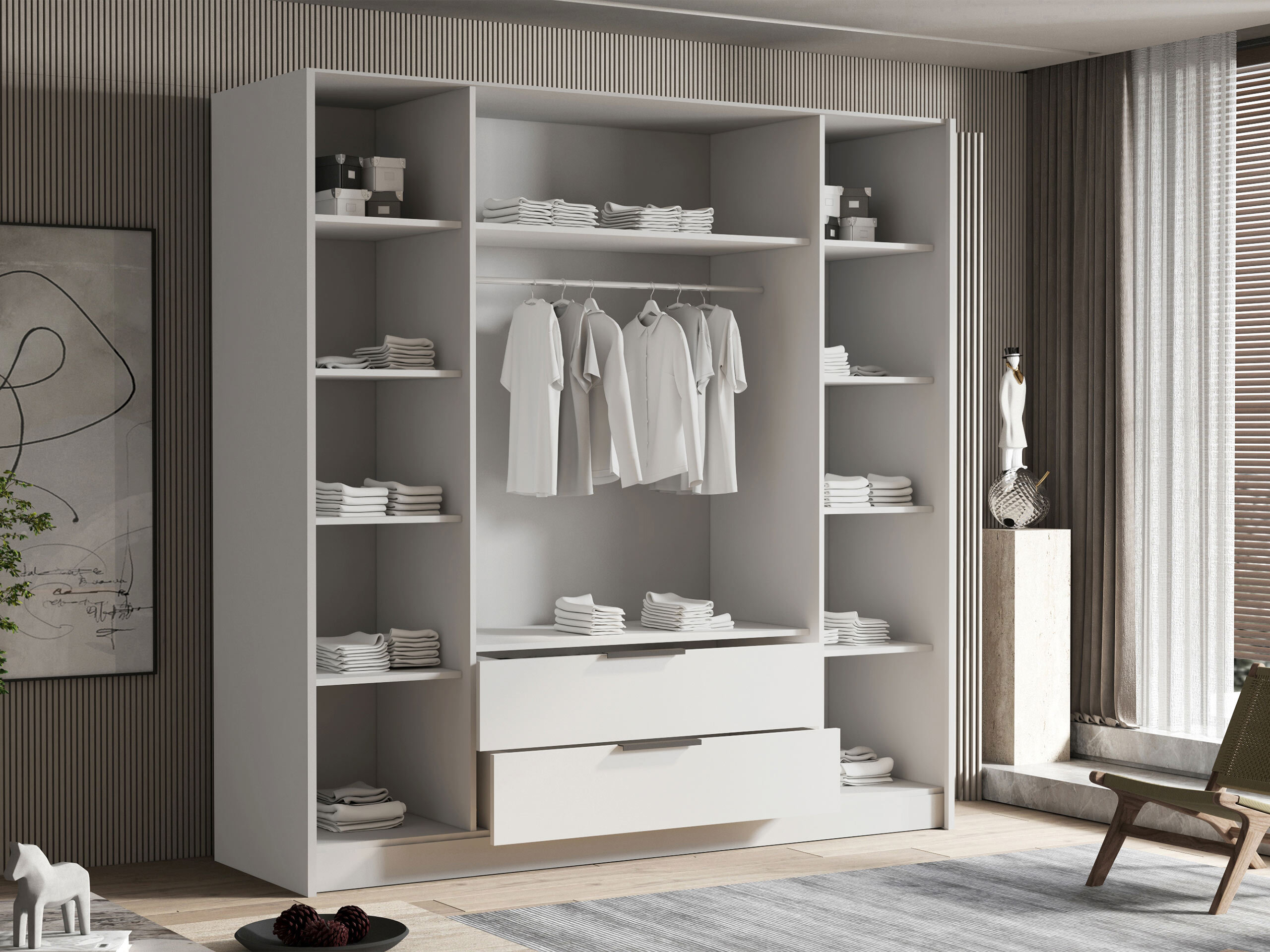 Ormar Closico Cadron II (Belo + Sjajno belo)