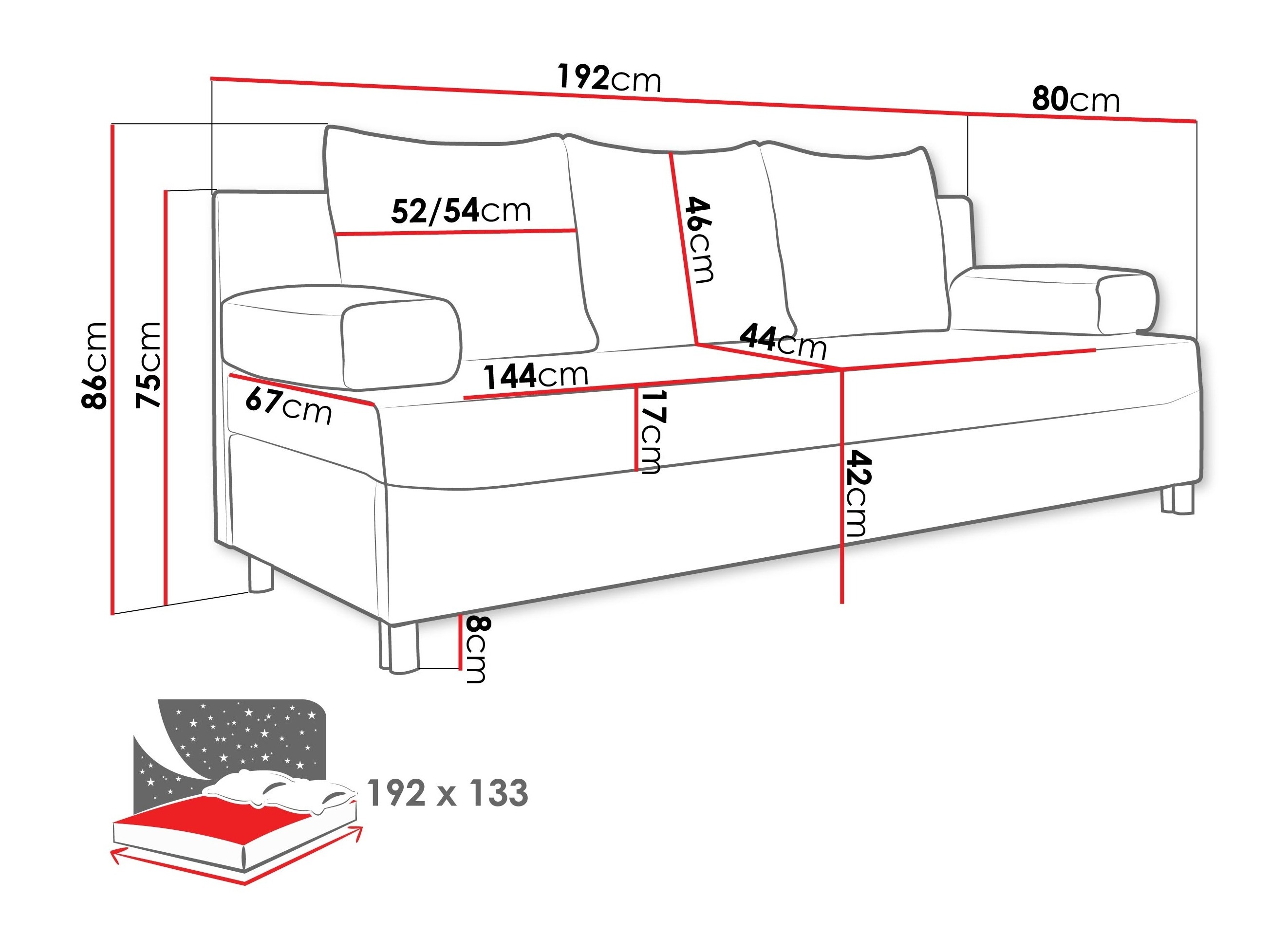 Sofa na razvlačenje Comfivo Artes (Poso 06)