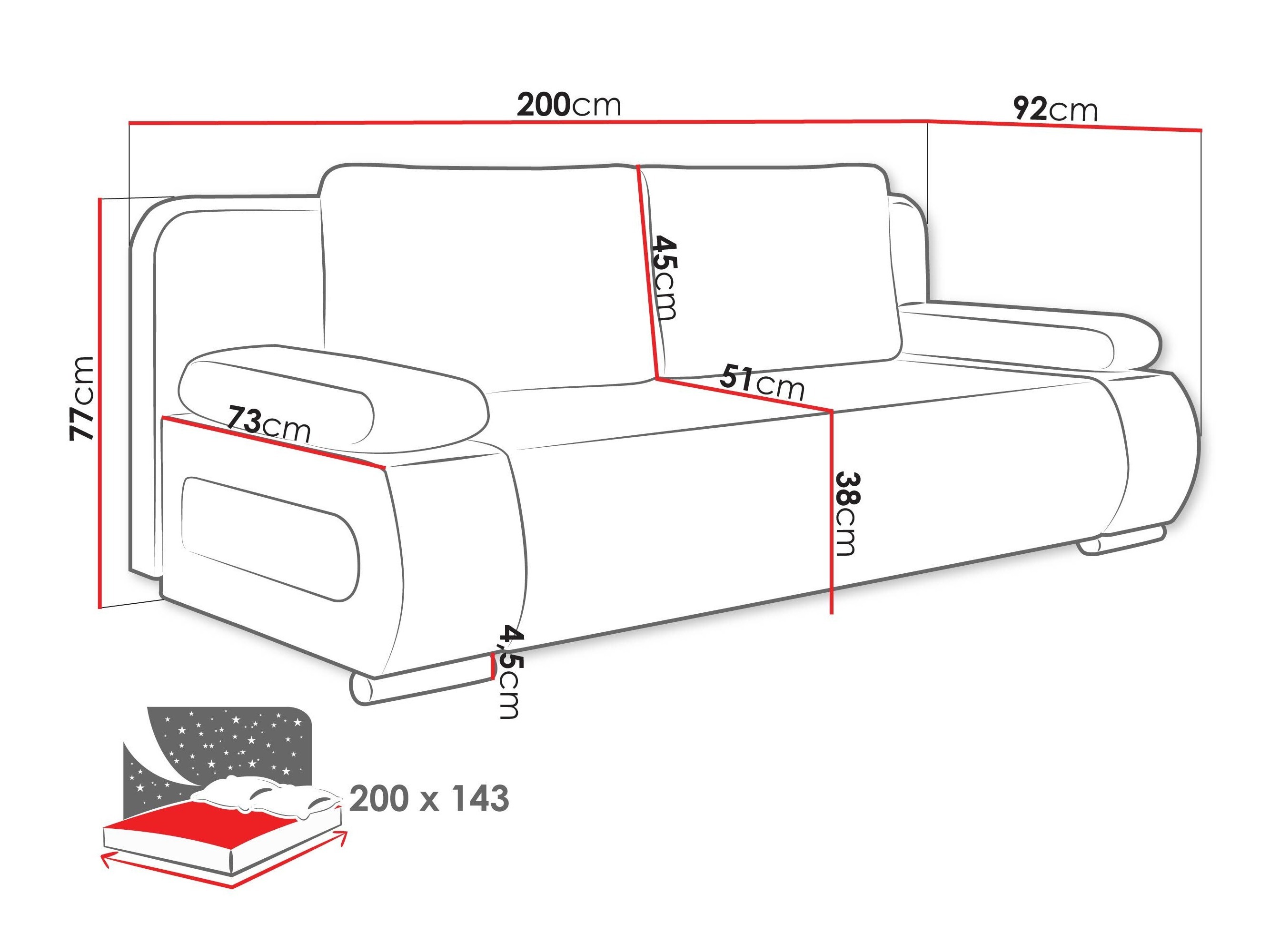 Sofa na razvlačenje Comfivo Pudor (Poso 55 + Paros 05)