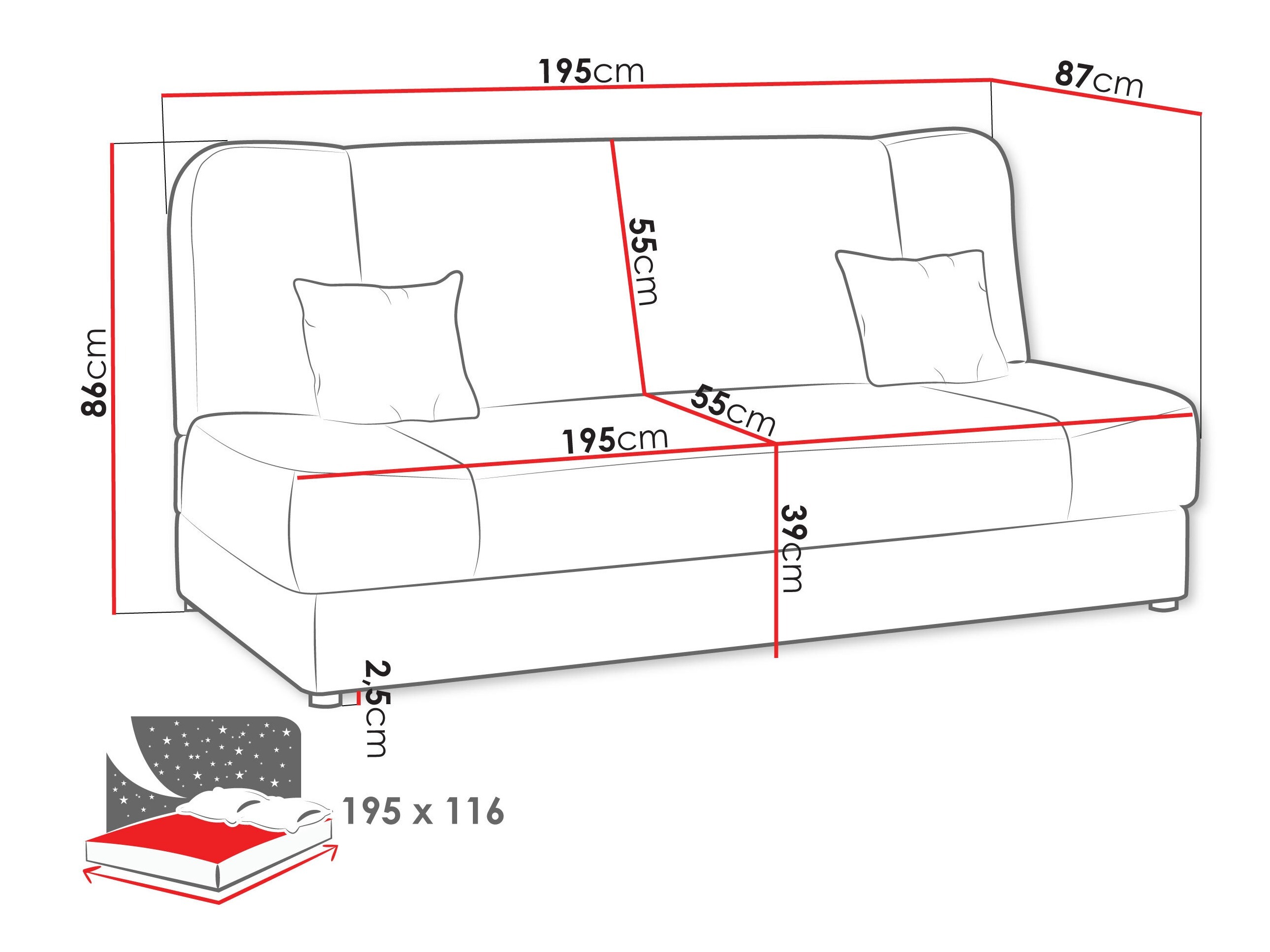 Sofa na razvlačenje Comfivo Cera III (Poso 05)
