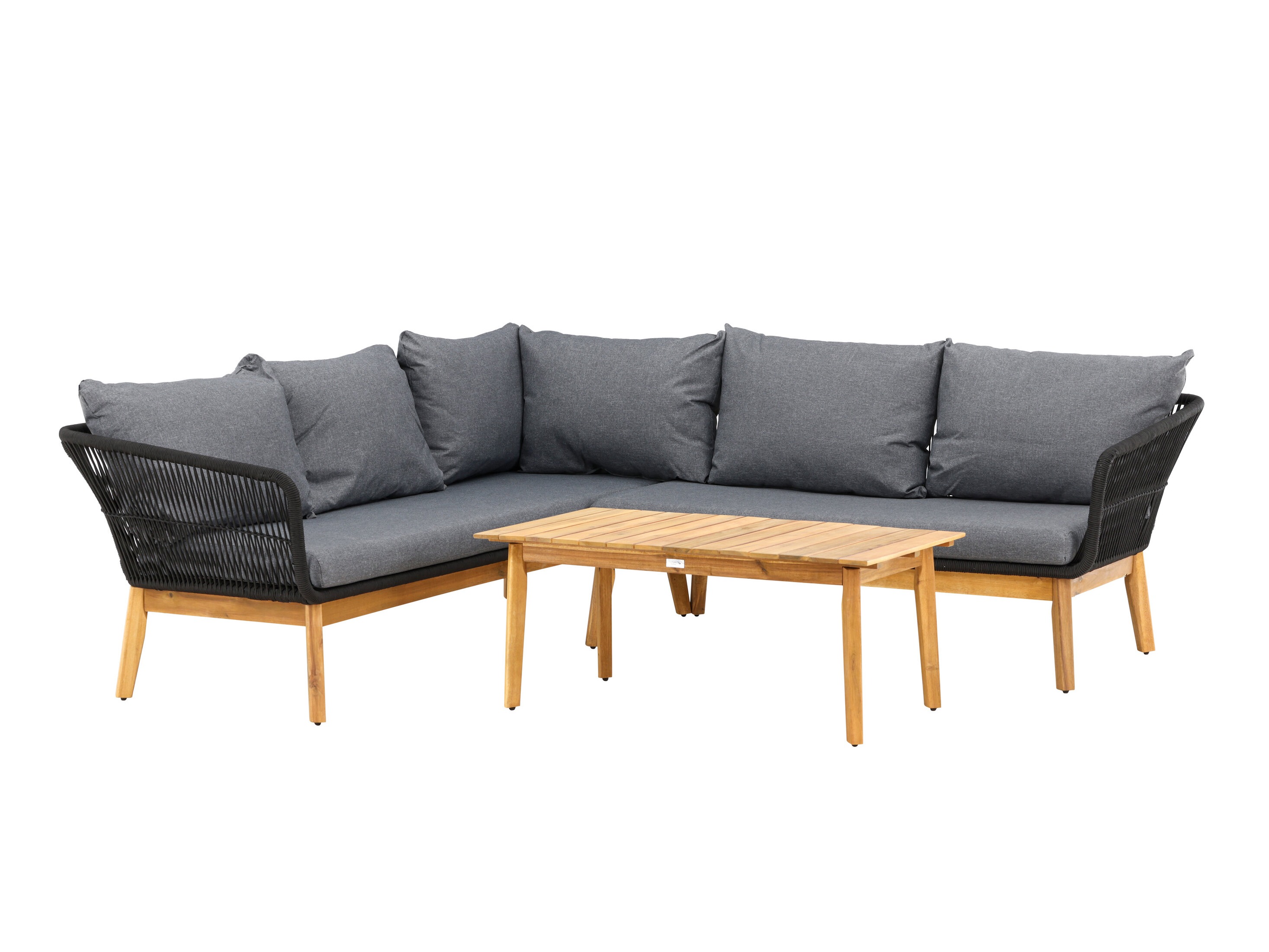 Set baštenskog nameštaja Dallas 1085 (Akacija + Crno)