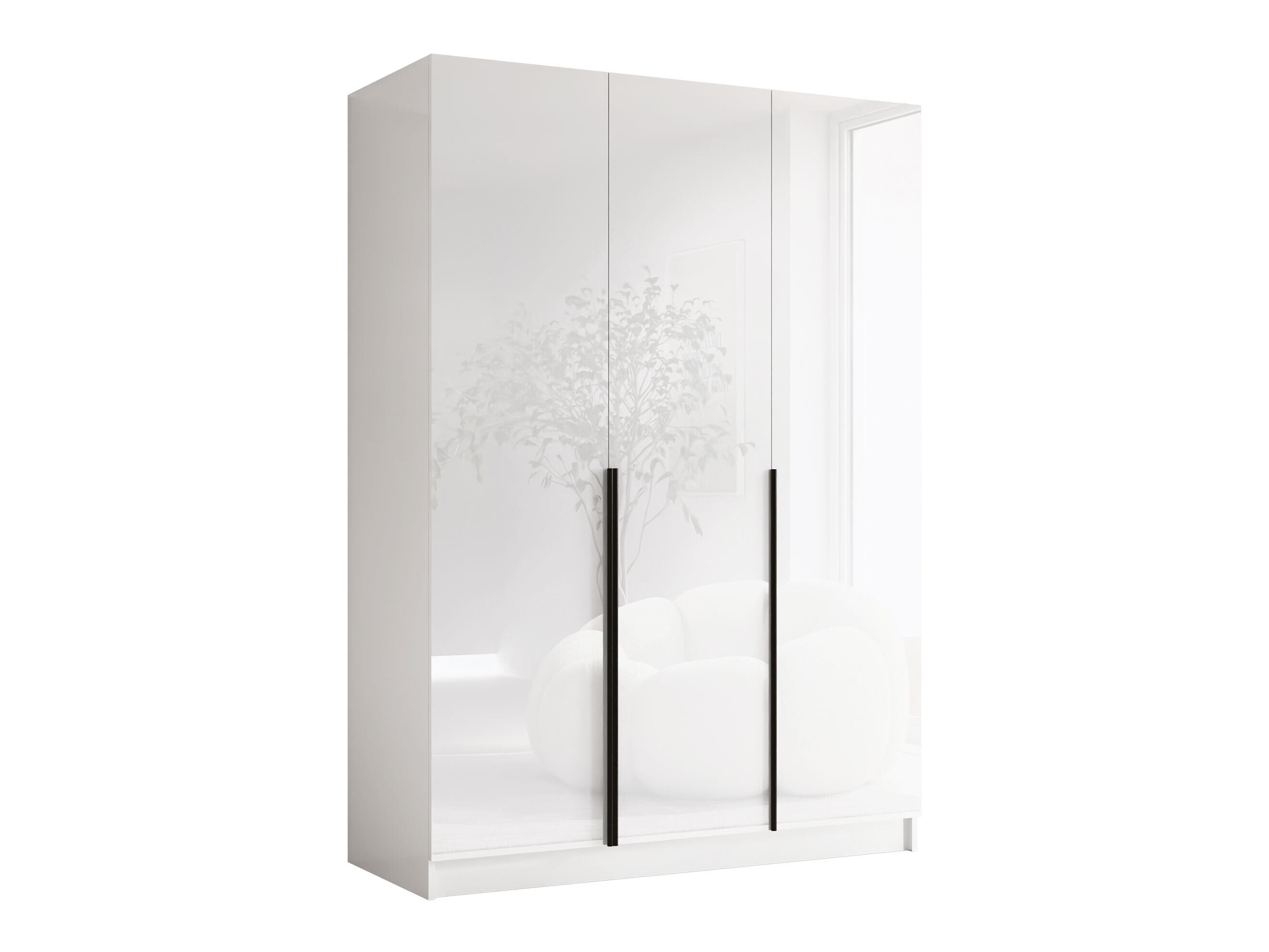 Ormar Closico Decoron I (Sjajno belo + Crno)
