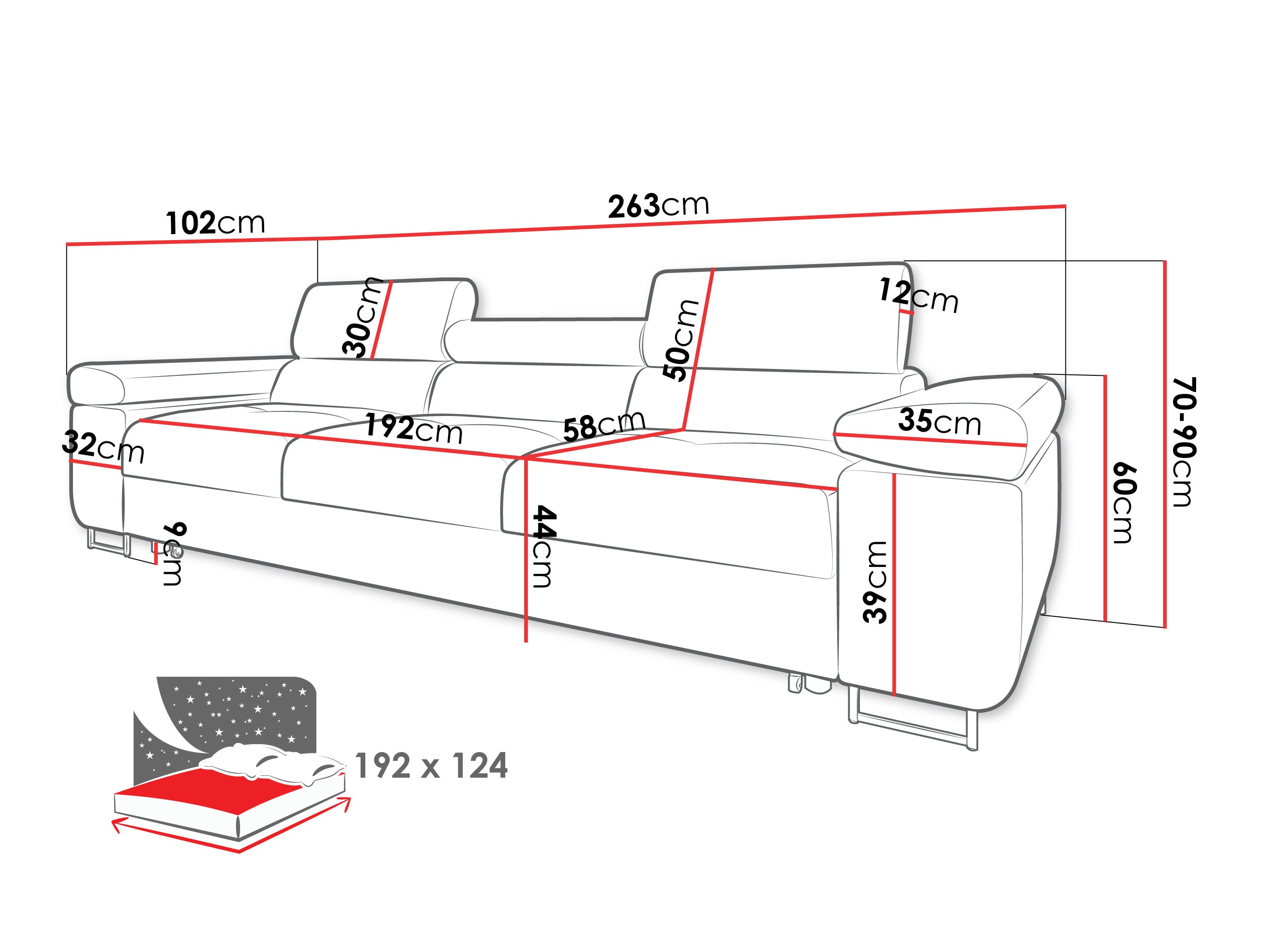 Sofa na razvlačenje Comfivo Vinetum (Poso 03)