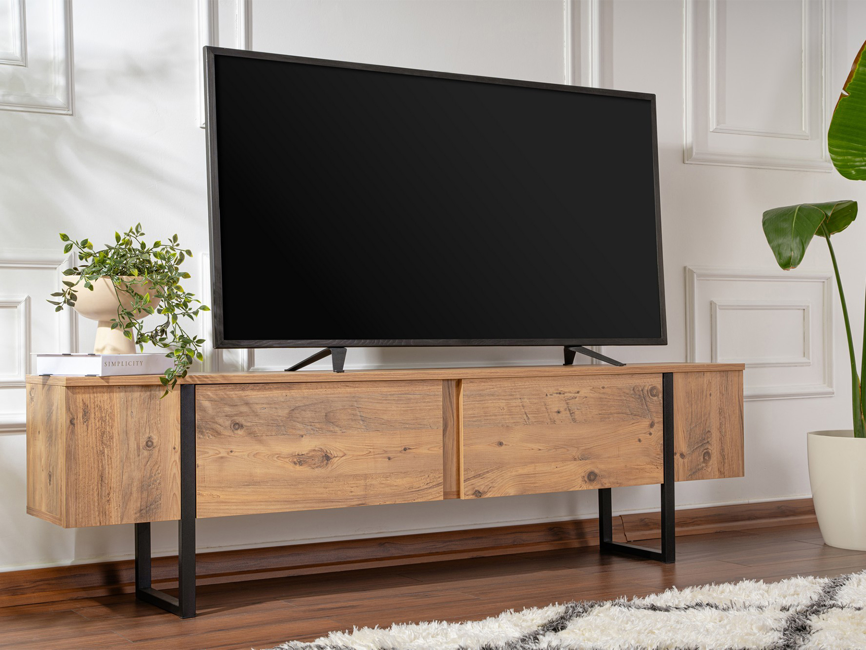TV komoda Novato 105 (Bor + Crno)